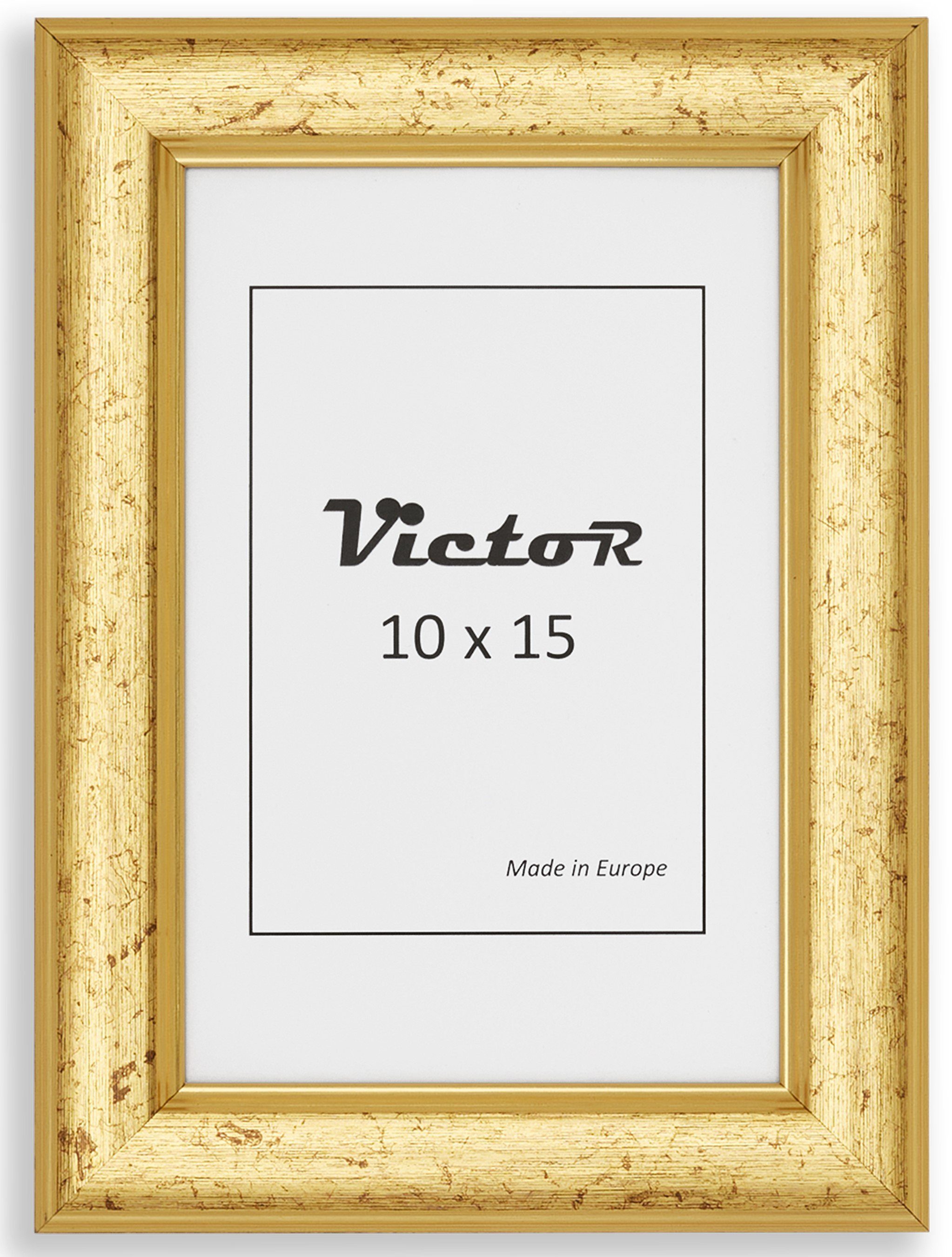 Victor (Zenith) Bilderrahmen Bilderrahmen \"Monet\" - Farbe: Gold - Größe: 10 x 15 cm, Bilderrahmen Gold 10x15 cm (A6), Bilderrahmen Art Deco