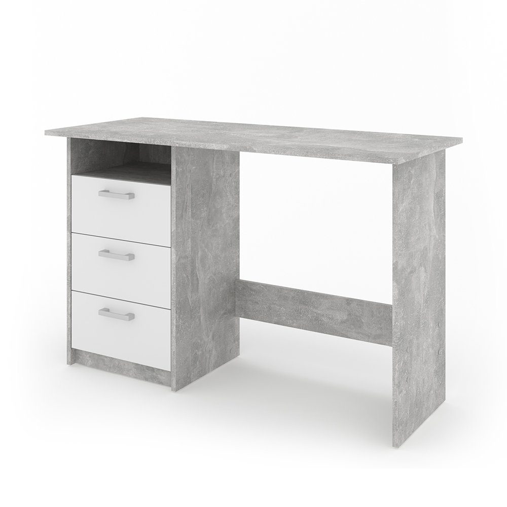 Vicco Schreibtisch Meiko, Weiß/Beton, 120 x günstig online kaufen