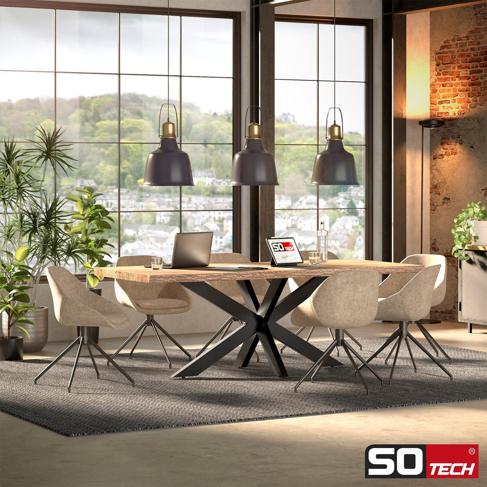 SO-TECH® Tischgestell SPIDER Schwerlast Tischbeine Tischfüße, einfache Mont günstig online kaufen