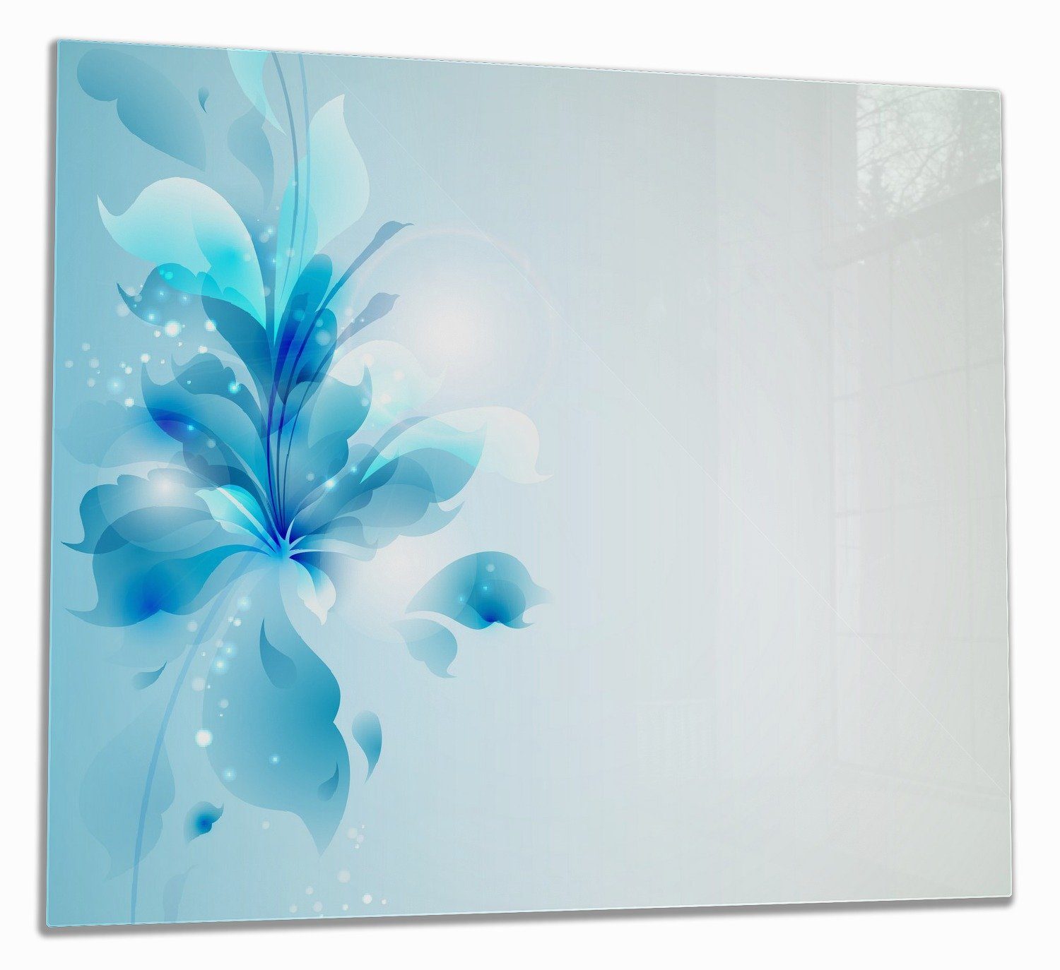 Wallario Herd-Abdeckplatte Blaues Blumenbuket, ESG-Sicherheitsglas, (Glasplatte, 1 tlg., inkl. 5mm Noppen), verschiedene Größen