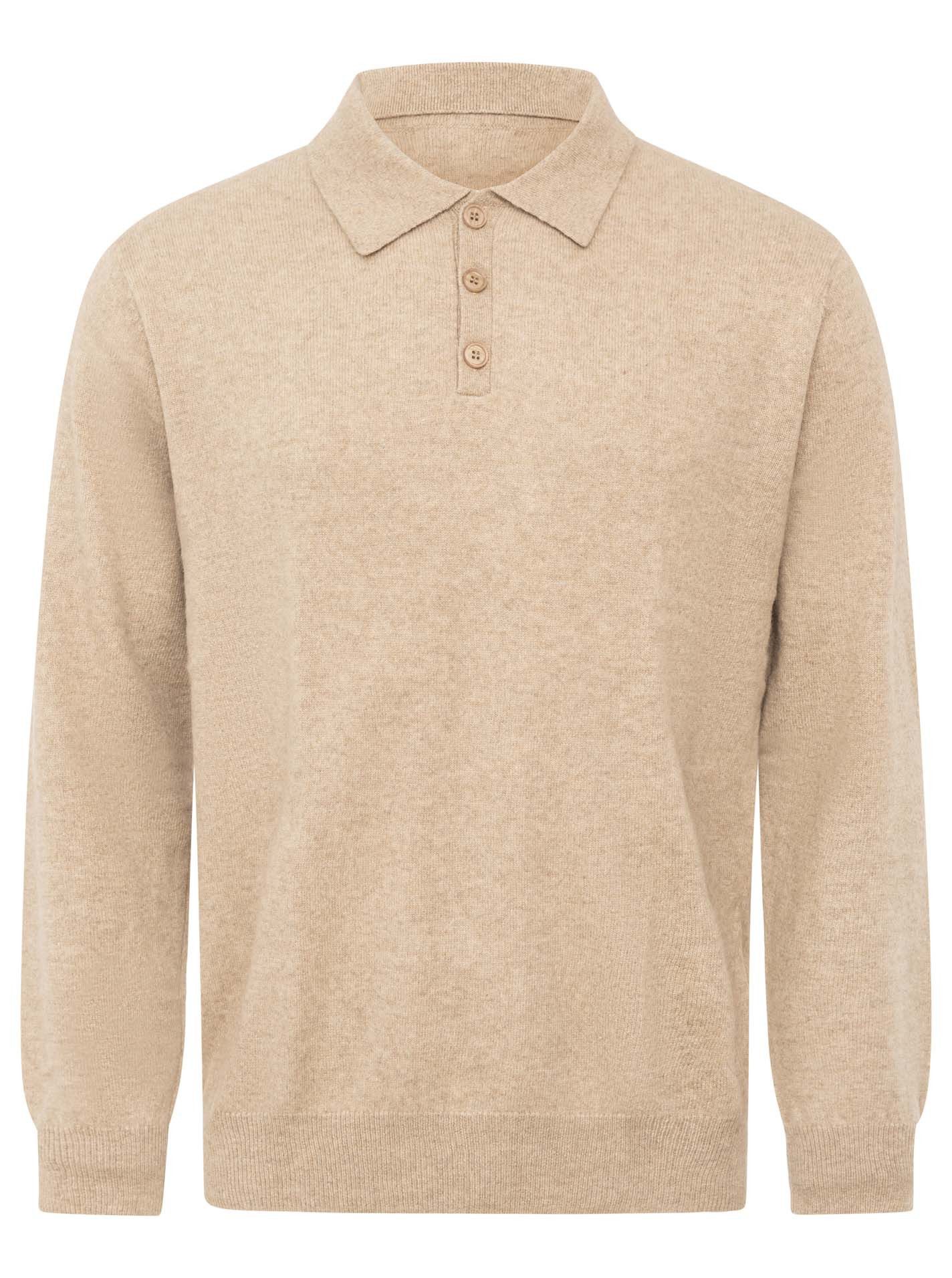 Zwillingsherz Langarm-Poloshirt 100 % Kaschmir