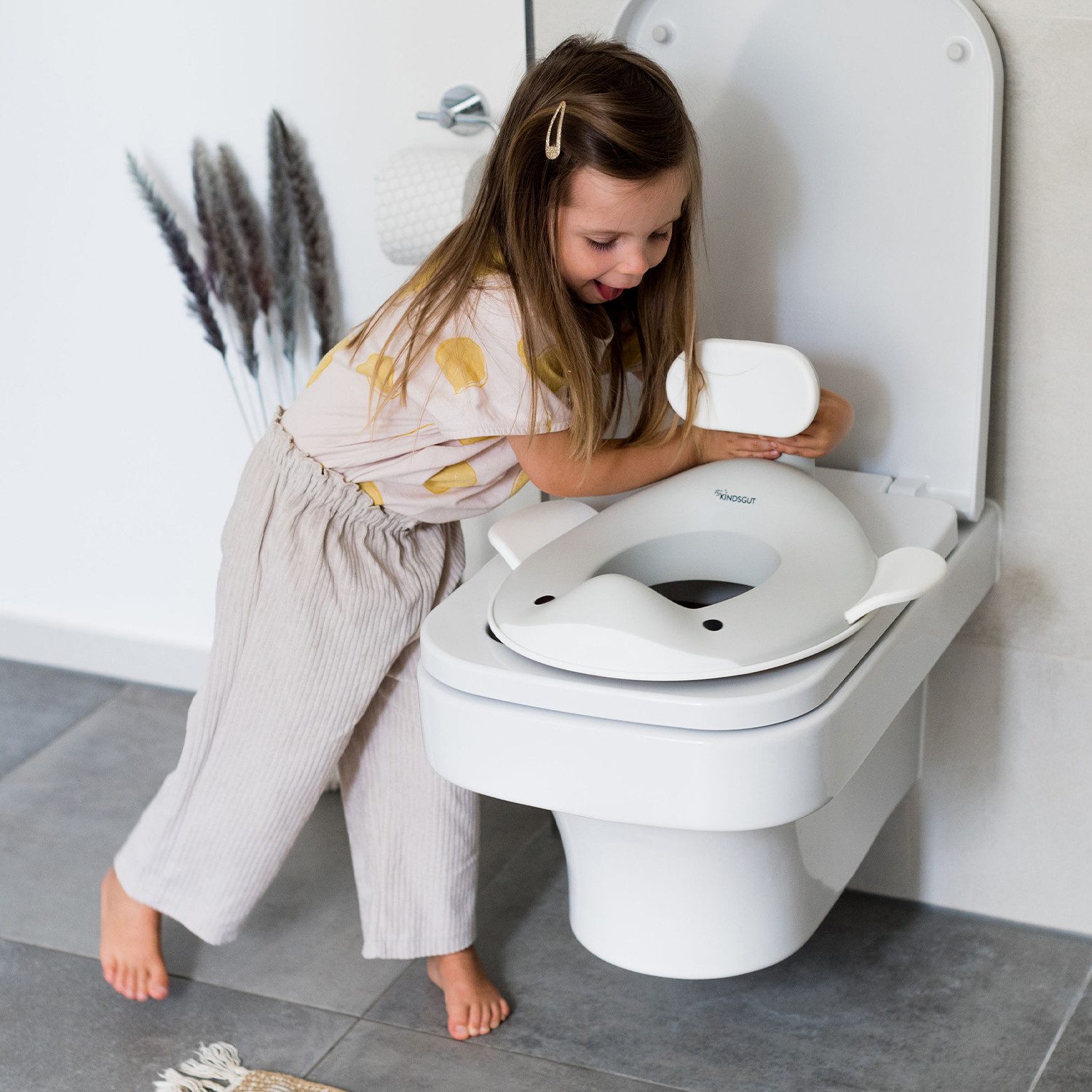 KINDSGUT Baby-Toilettensitz Wal, Hellgrau günstig online kaufen