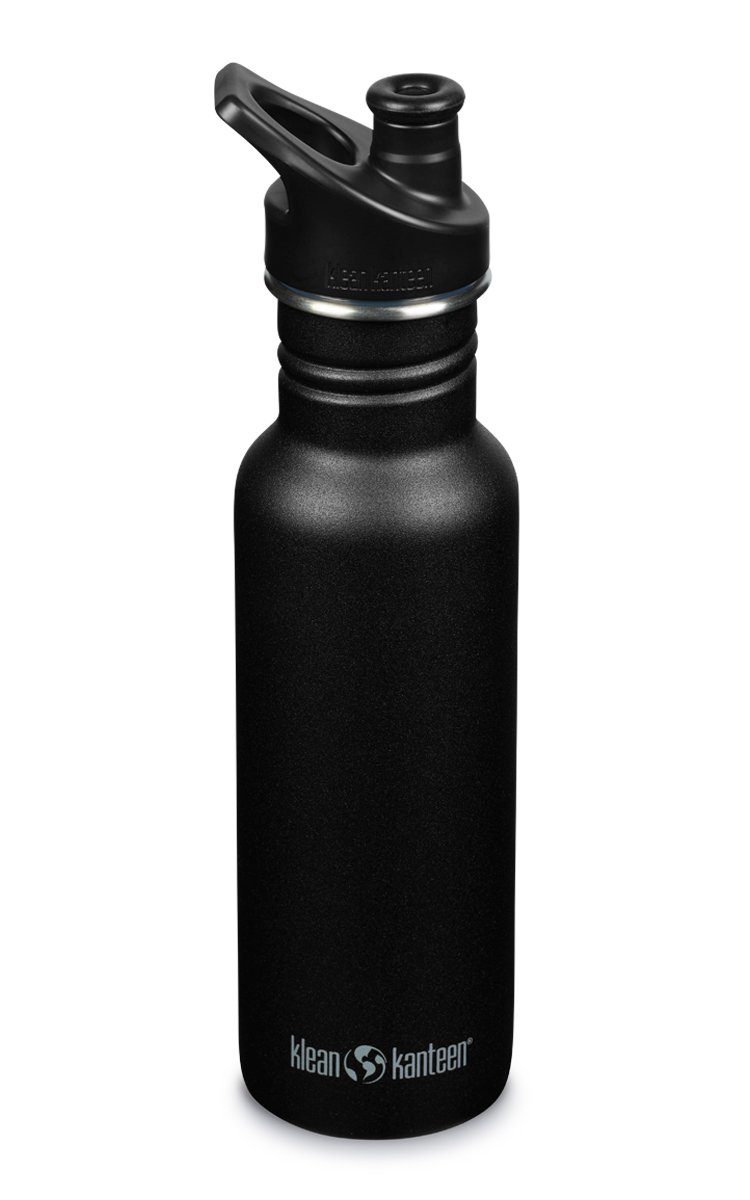 Klean Kanteen Trinkflasche 532ml Kid - Edelstahl Kanteen® Sport Cap mit schwarz