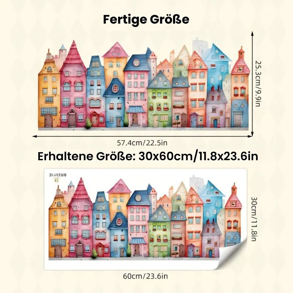 Montegoni Wandsticker Bunte Stadt Häuser Wandsticker – Abziehbar & Dekorati günstig online kaufen