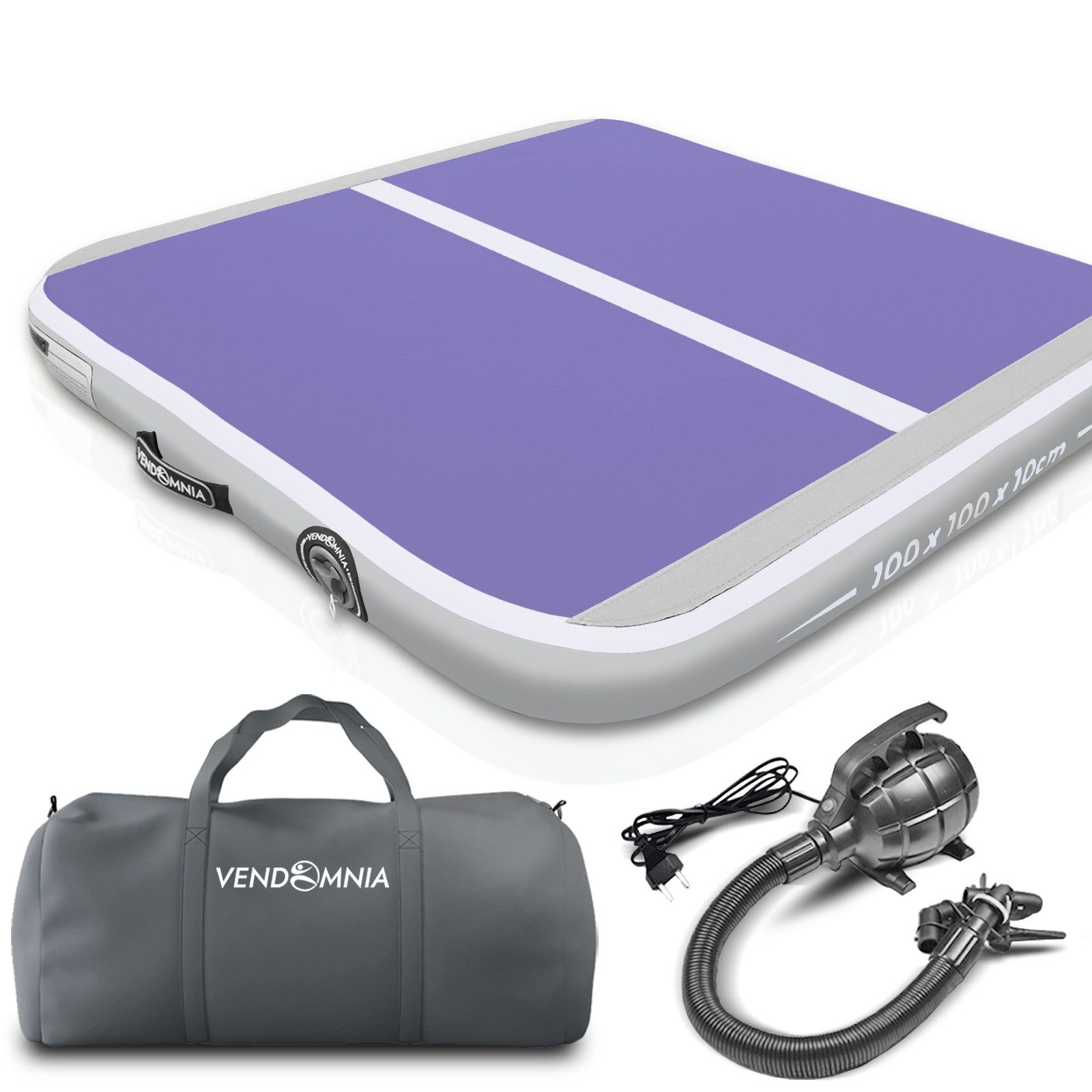 VENDOMNIA Turnmatte AIR Tracking TRACK Matte - aufblasbar, Tumbling Matte (10 cm - 20 cm hoch, mit elektrischer Pumpe, Farbwahl, Größe: 1 2 3 4 m Tumblingmatte, Gymnastikmatte, Turnmatte, Trainingsmatte, Fitnessmatte)