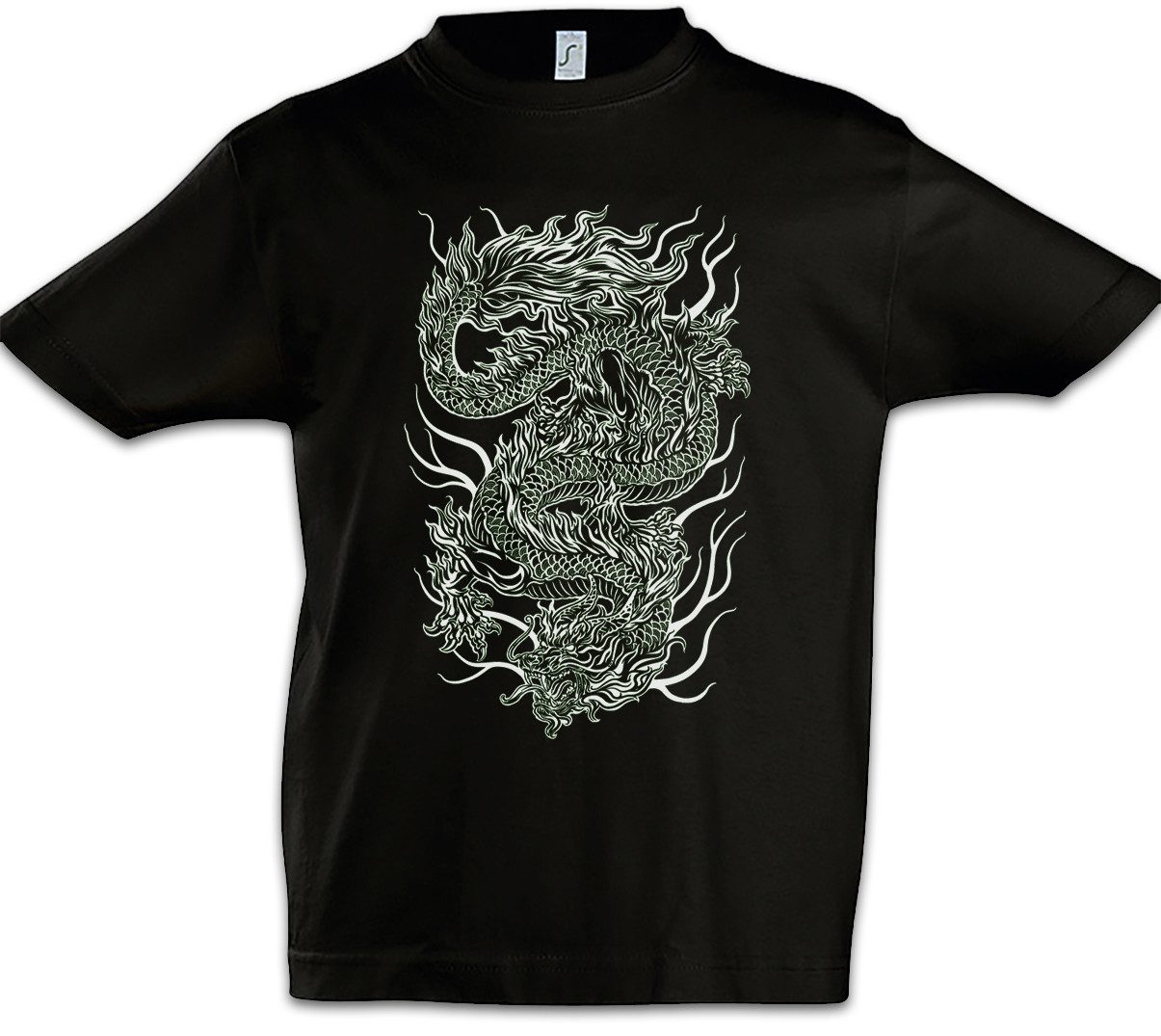 Print-Shirt Chinese Tattoo Dragon III Kinder T-Shirt China Drache Art Asien Asia