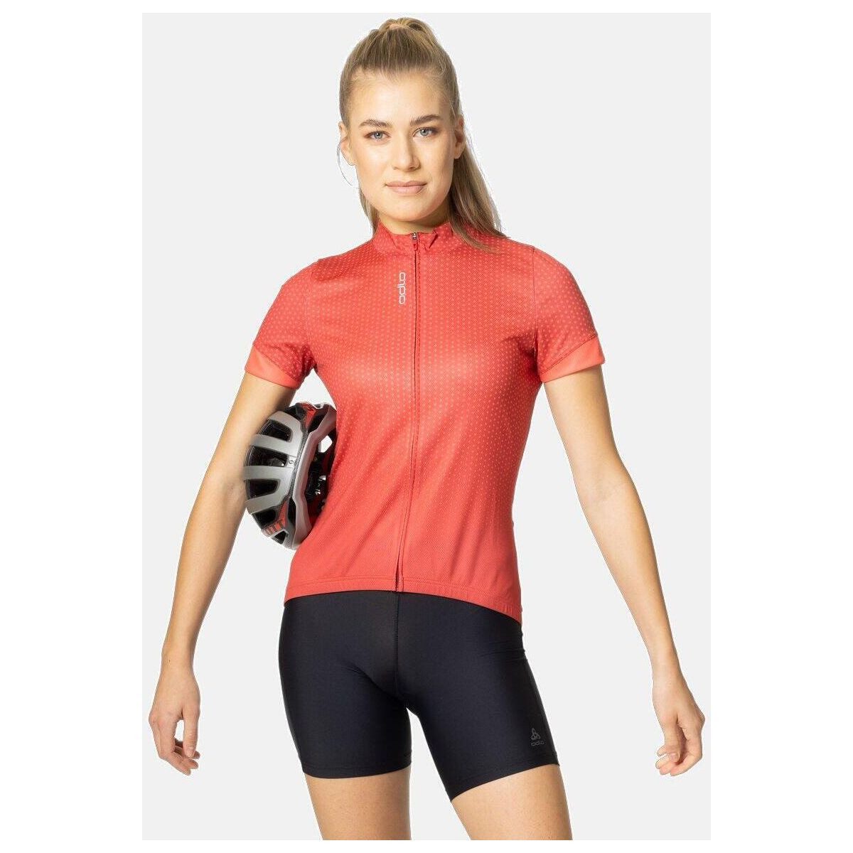 Odlo Radtrikot T-shirt s/u Collar Short Sleeve Full Zip Essentia