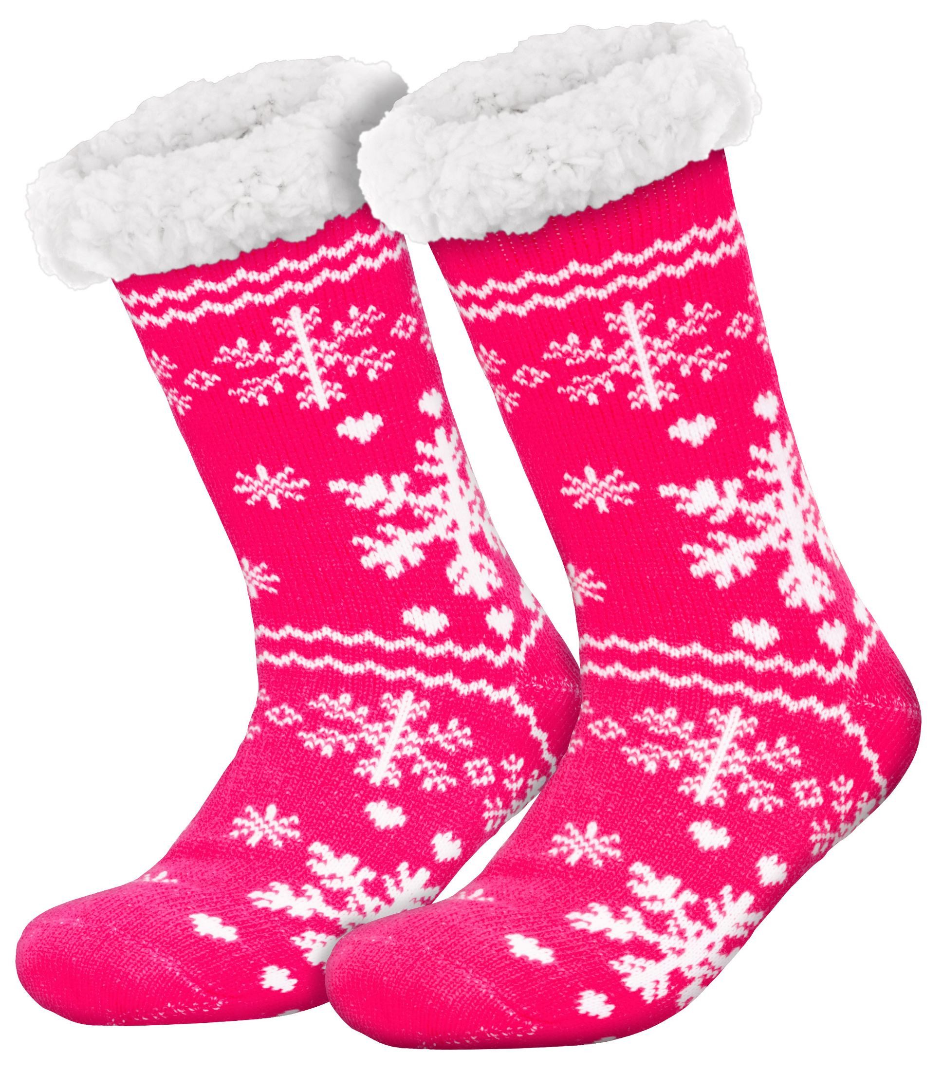 compagno Kuschelsocken (1-Paar) Kuschelsocken Schneeflocke Anti Rutsch Wintersocken Noppensocken