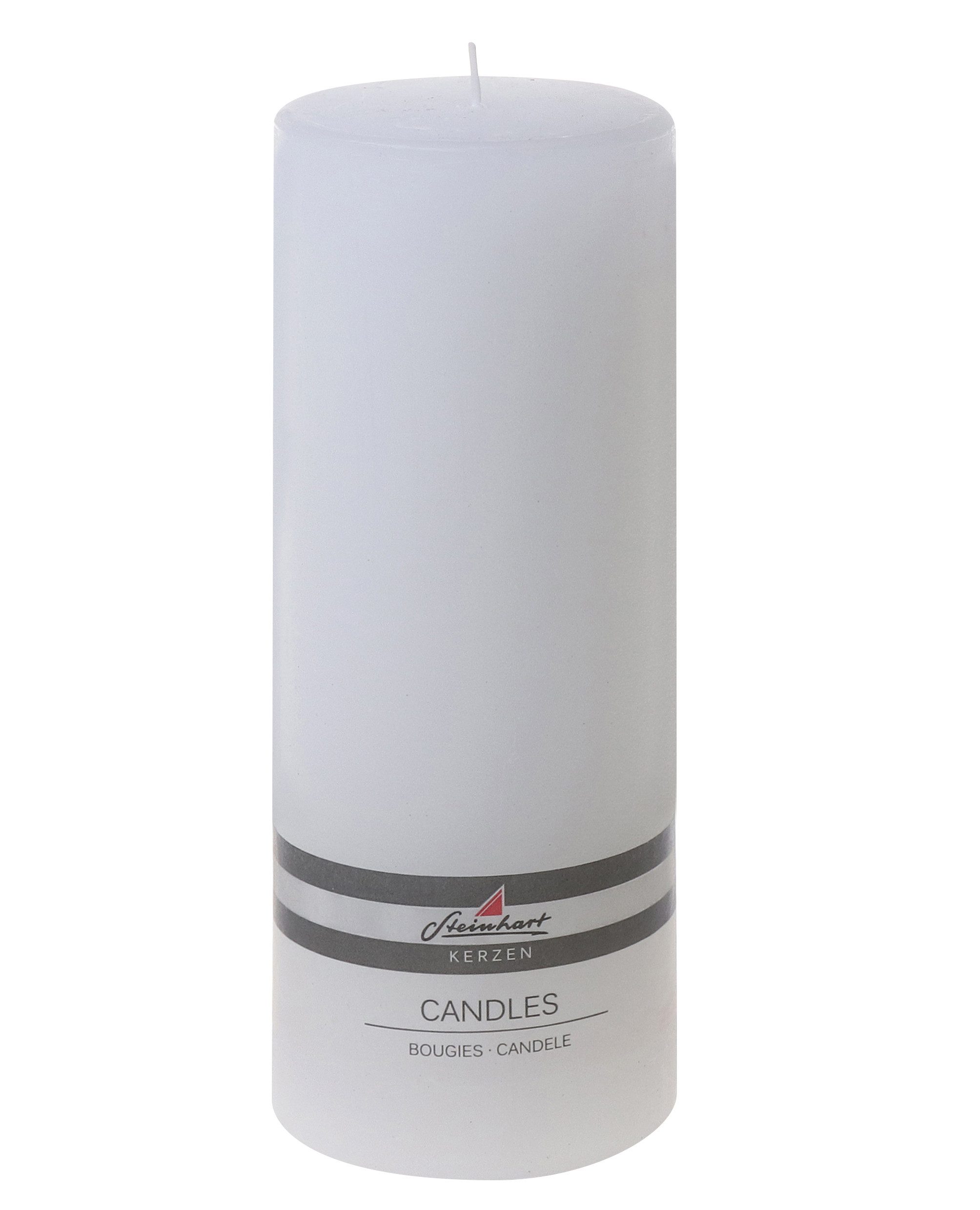 Steinhart Kerzen Rustic-Kerze Stumpenkerze "Raureif" Weiß 200/78 mm