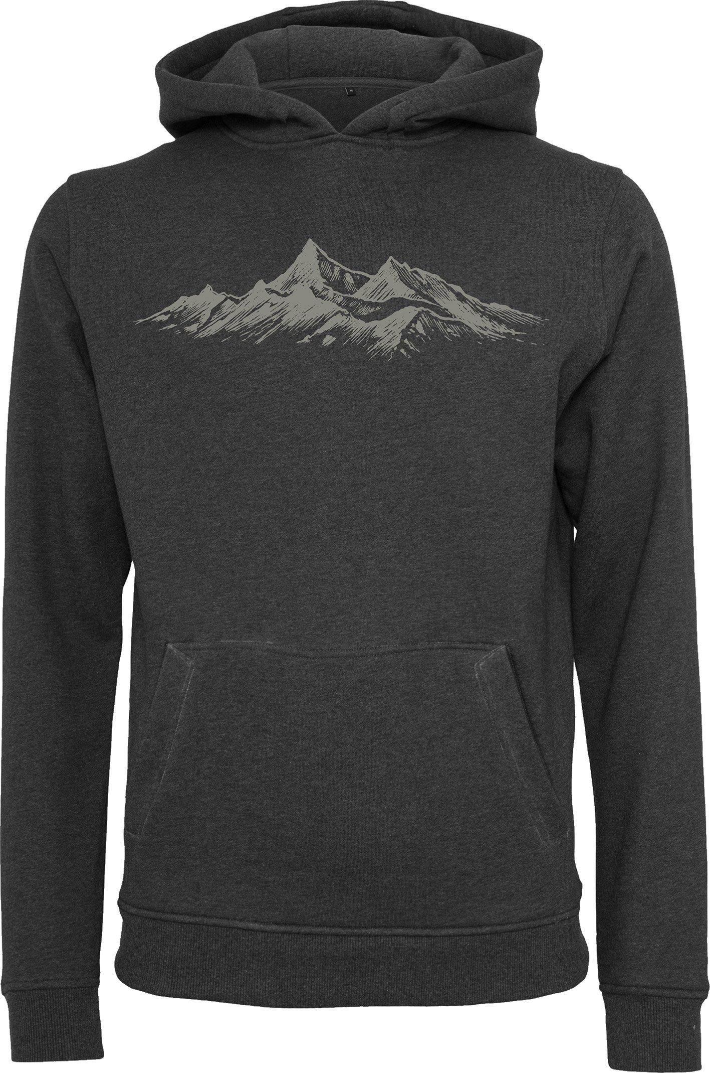 Baddery Kapuzenpullover Hoodie: "Alpengipfel" - Kletter Kleidung Wandern Bergsteigen, hochwertiger Siebdruck