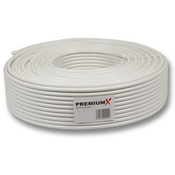 PremiumX 50m DELUXE PRO Koaxialkabel 135dB 5-Fach reines Kupfer 10x F-Stecker SAT-Kabel