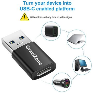 Gravizone USB Adapter USB A auf USB C Buchse OTG Ladeadapter Konverter USB-Adapter Usb-A, Usb Standard zu Usb-C, Usb Type C