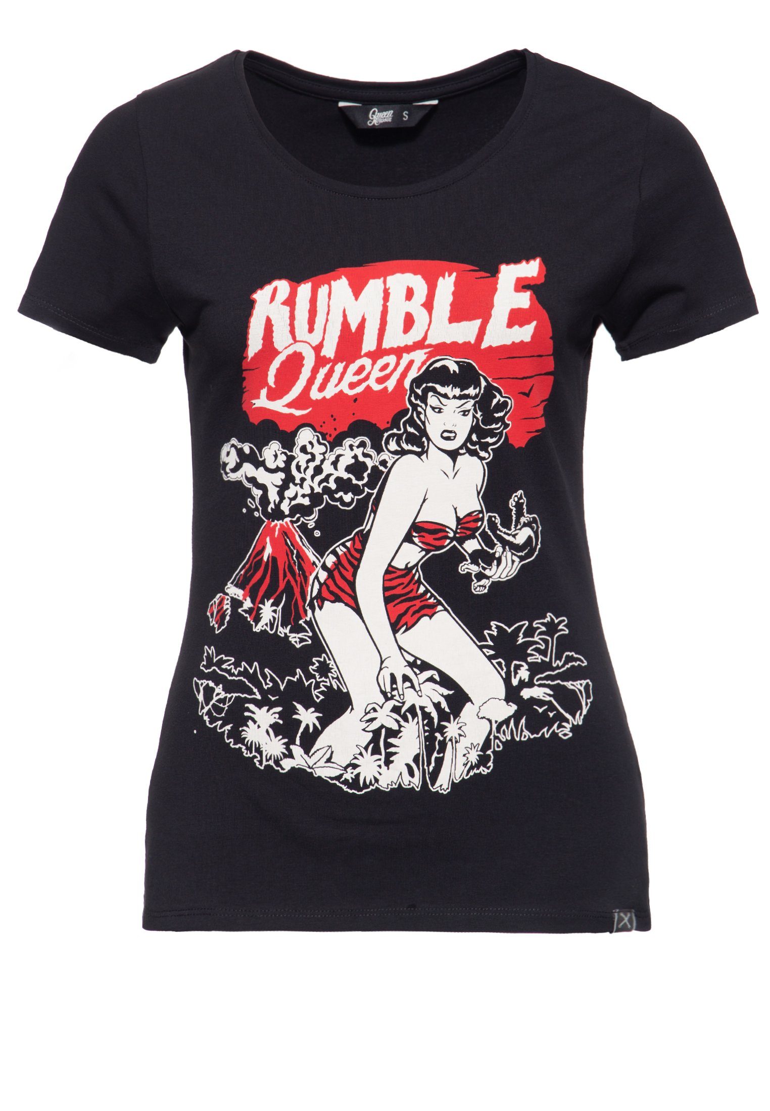 Damen Shirts QueenKerosin T-Shirt Rumble Queen im Vintage Look