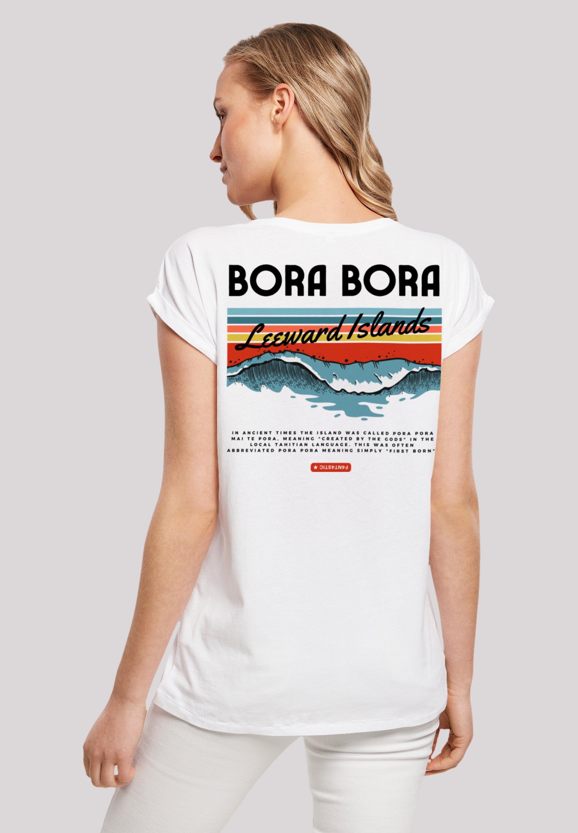 F4NT4STIC T-Shirt Bora Bora Leewards Island Print, Das Model ist 170 cm  groß und trägt Größe M