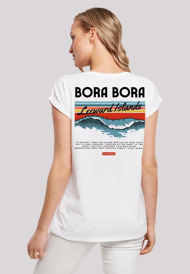 F4NT4STIC T-Shirt Bora Bora Leewards Island Print, Das Model ist 170 cm  groß und trägt Größe M