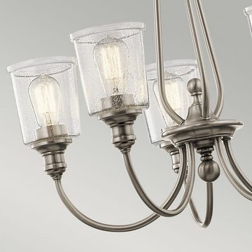 Licht-Erlebnisse Kronleuchter LIODA, ohne Leuchtmittel, Hängeleuchte E27 Zinn Glas Metall Jugendstil Pendelleuchte