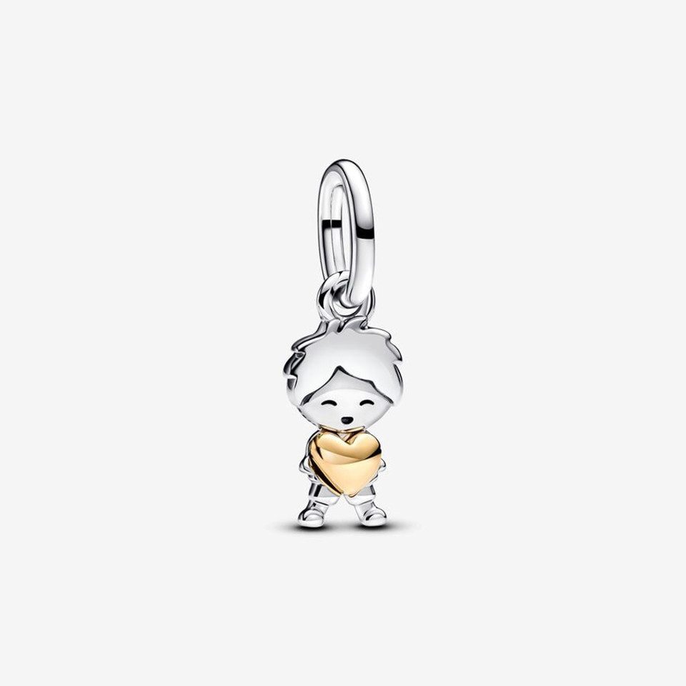 Charm-Einhänger PANDORA MOMENTS Charm Glücklicher Junge Vergoldet 763602C00