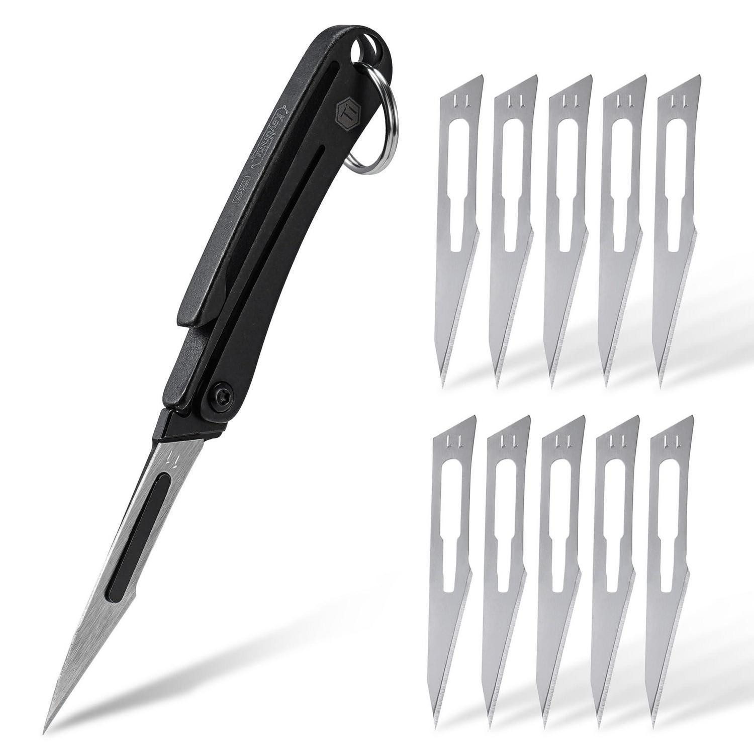 LuxusKollektion Allesschneider Taschenmesser Titan Skalpell #11 Klappmesser Schwarz