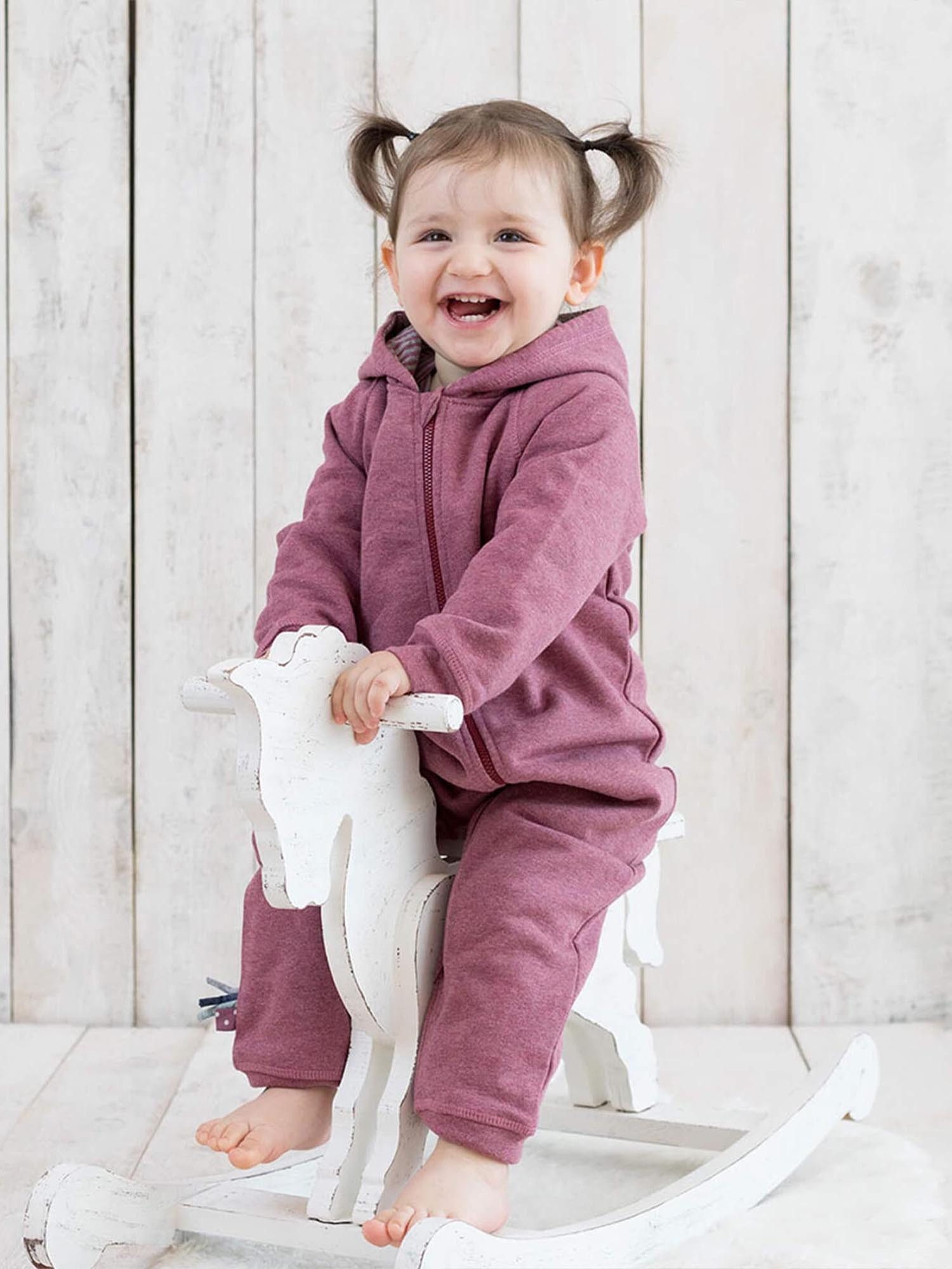 OrganicEra Fleeceoverall Baby Kapuzen-Strampler aus Bio-Baumwolle (1-tlg)