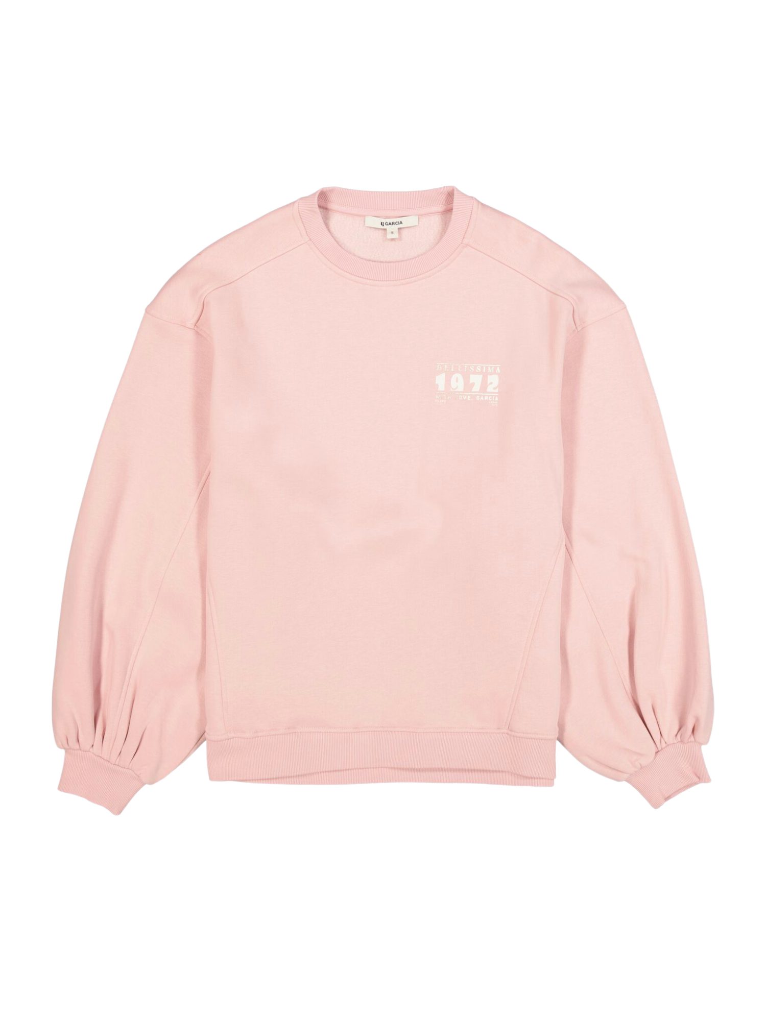 Garcia Strickpullover rosa,Casual,Baumwolle,Schriftzug,Rundhals,Lang,Gerade