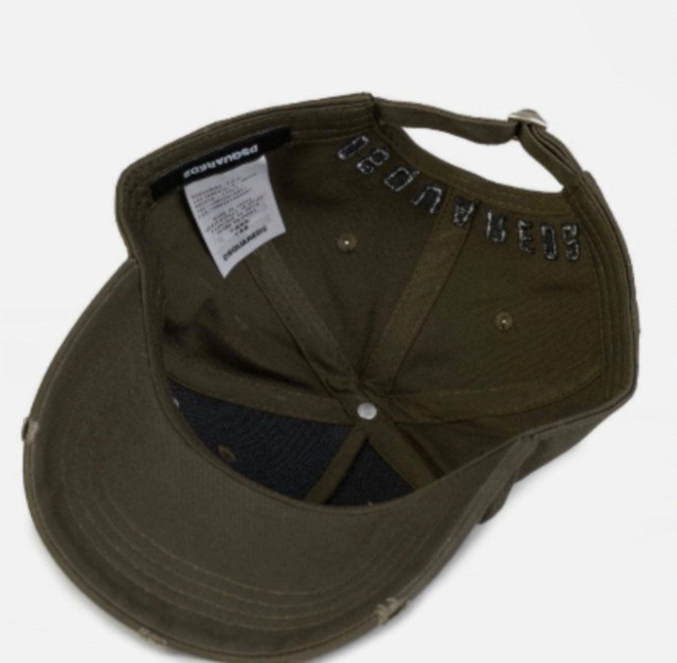 Dsquared2 Baseball Cap Icon Kappe Basebalkappe Trucker Mütze Verstellbarer Riemen, dezente Destroyed-Effekte, Gebogener Schirm