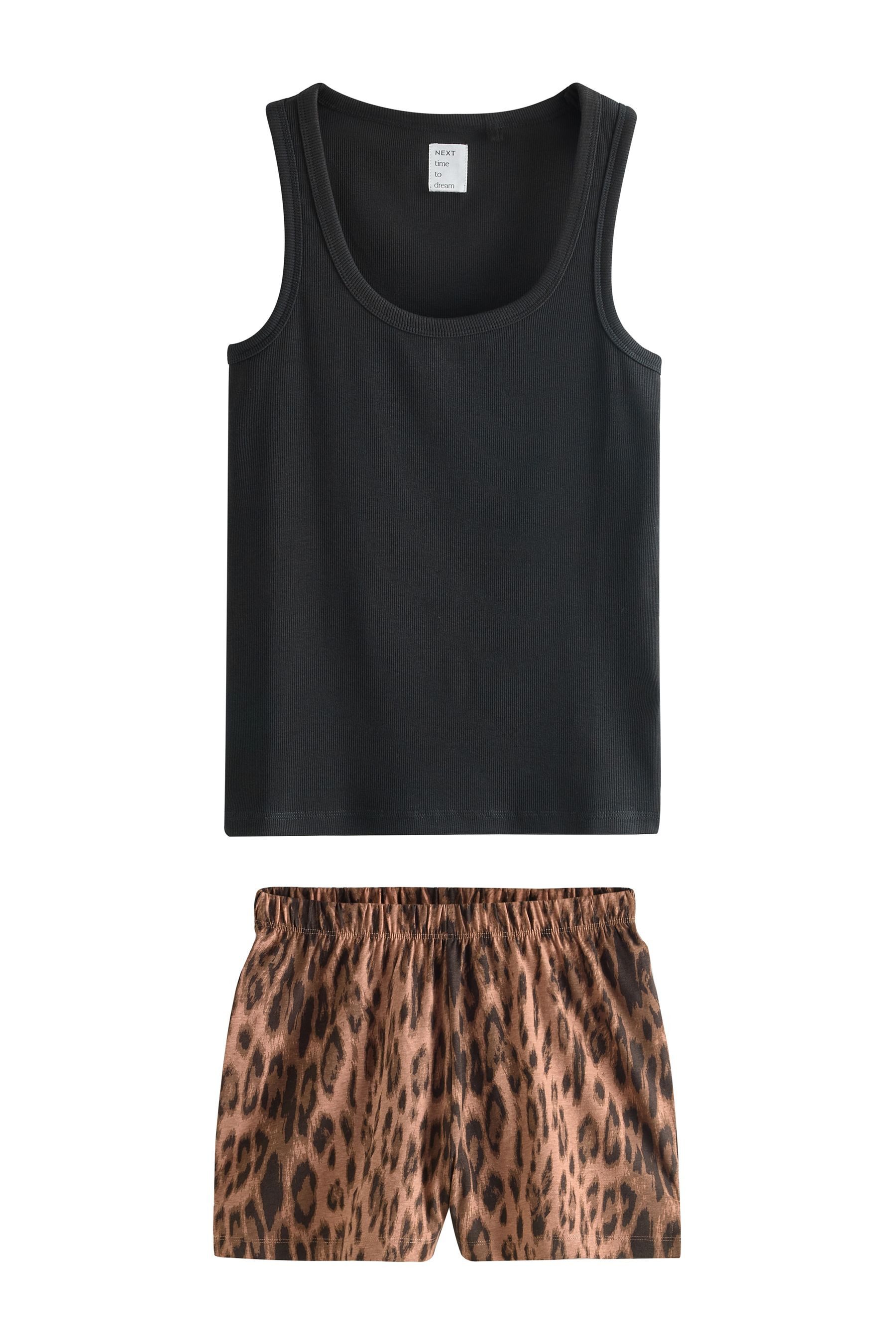 Next Pyjama Schlafanzug mit geripptem Trägertop und Shorts (2 tlg)