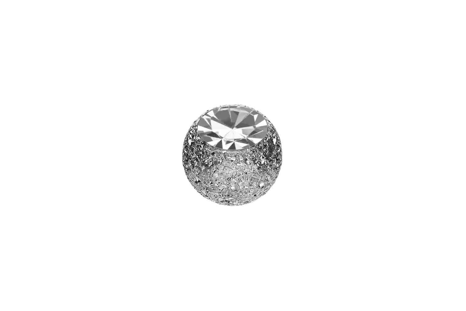 Piercing-Set Chirurgenstahl Schraubkugel DIAMANTOPTIK + KRISTALL
