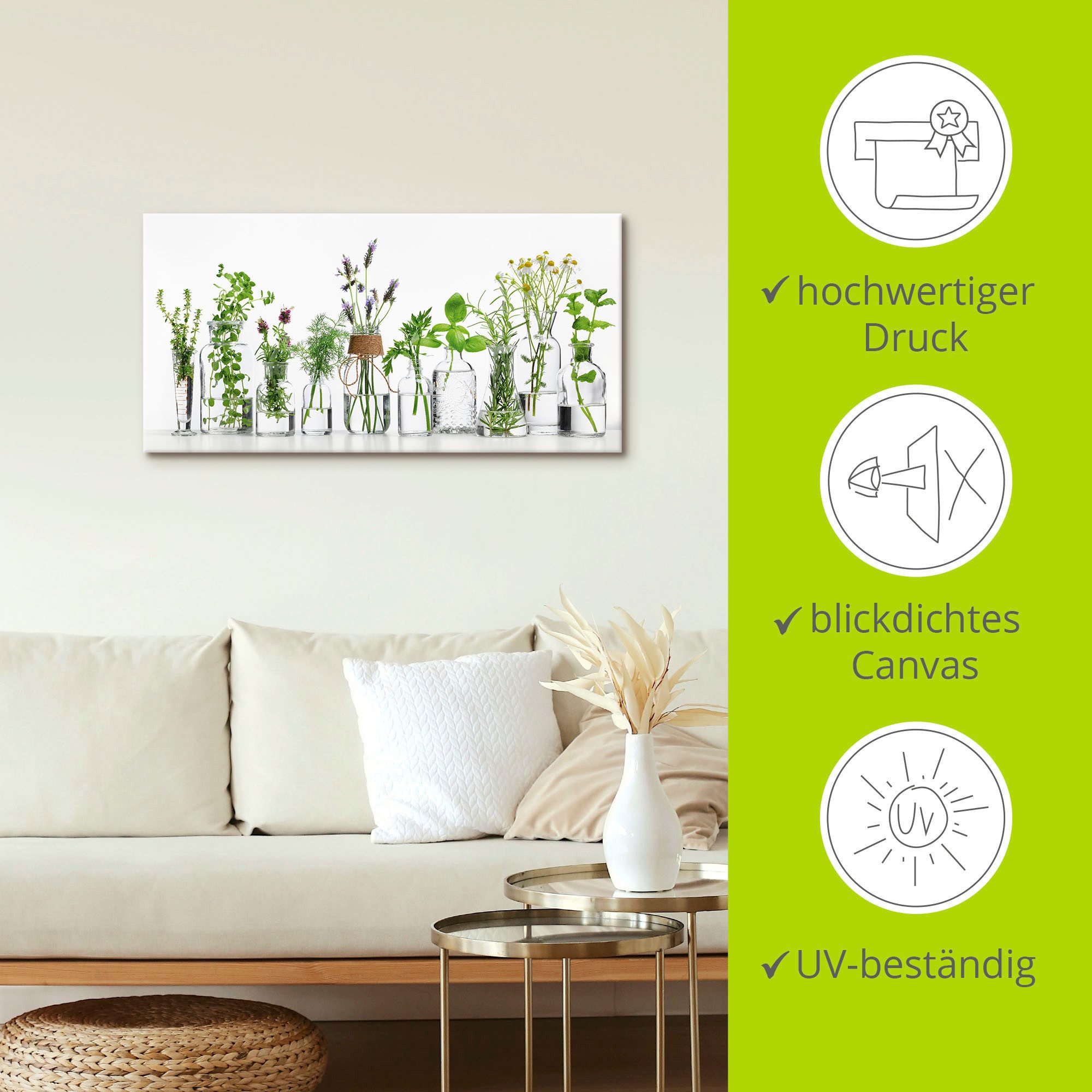 Artland Wandbild Öle mit Kräutern, Kräuterbilder (1 St), als Alubild, Leinwandbild, Poster, Wandaufkleber in verschied. Größen – Bild 4 von 5