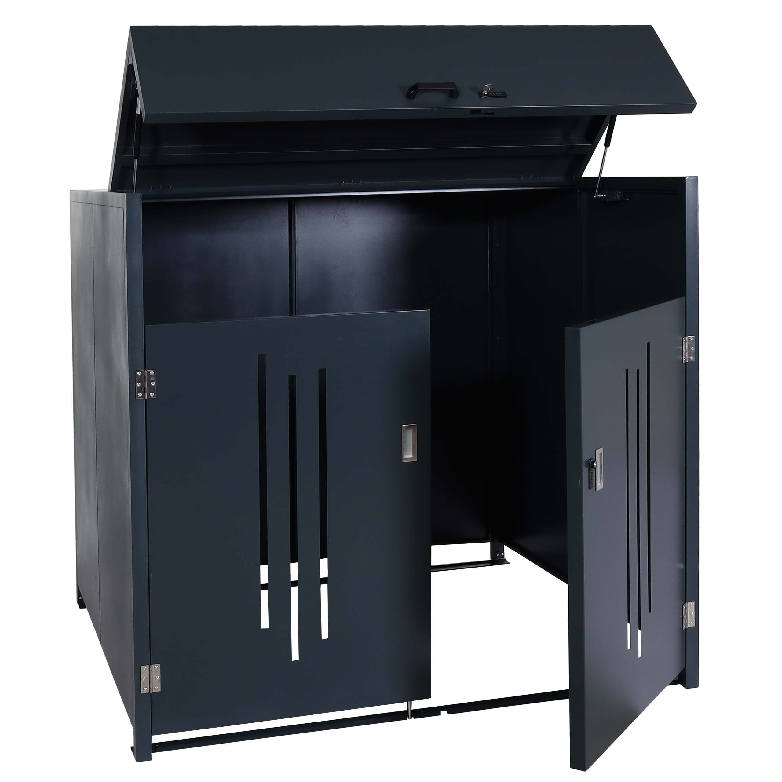 MCW Mülltonnenbox MCW-M54, Schneelast bis 150kg/m², Windbeständigkeit bis 90km/h