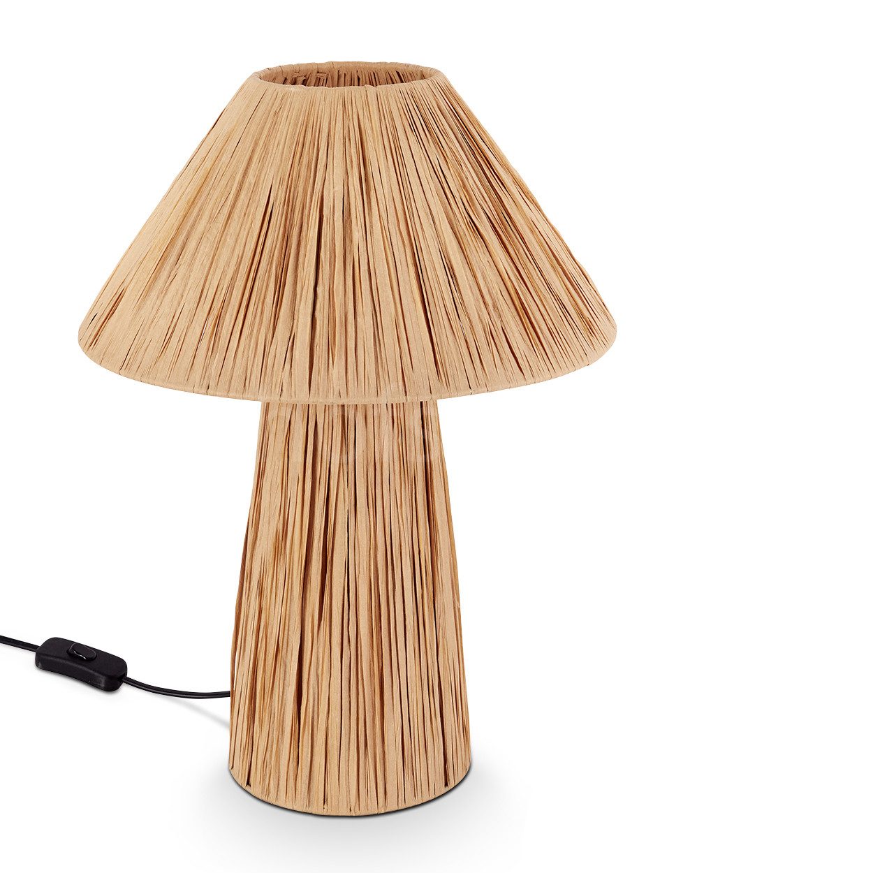Tischleuchte Tischlampe aus Metall/Papier in Beige/Natur
