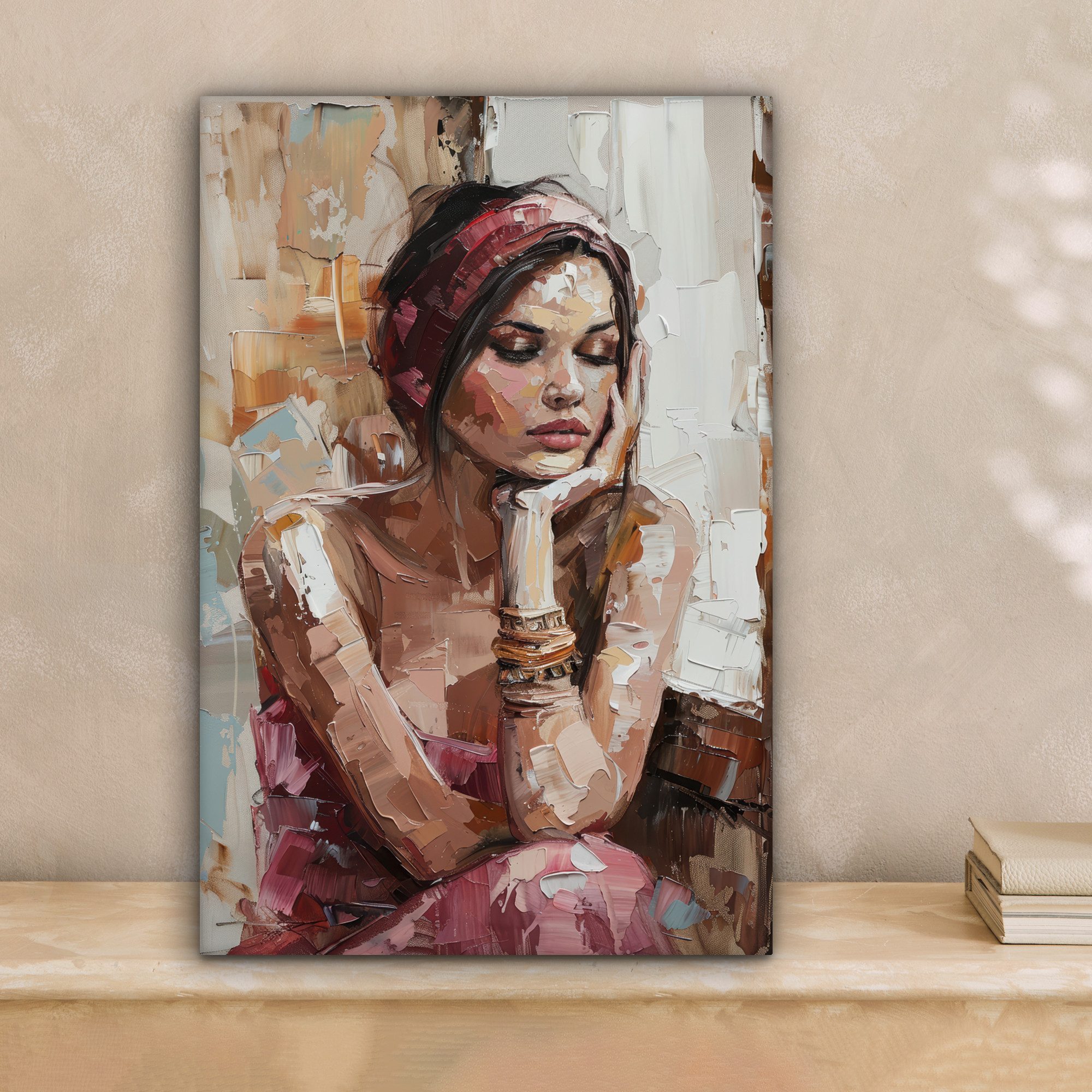 OneMillionCanvasses® Leinwandbild Frau - Lackierung - Porträt - Modern, Fot günstig online kaufen