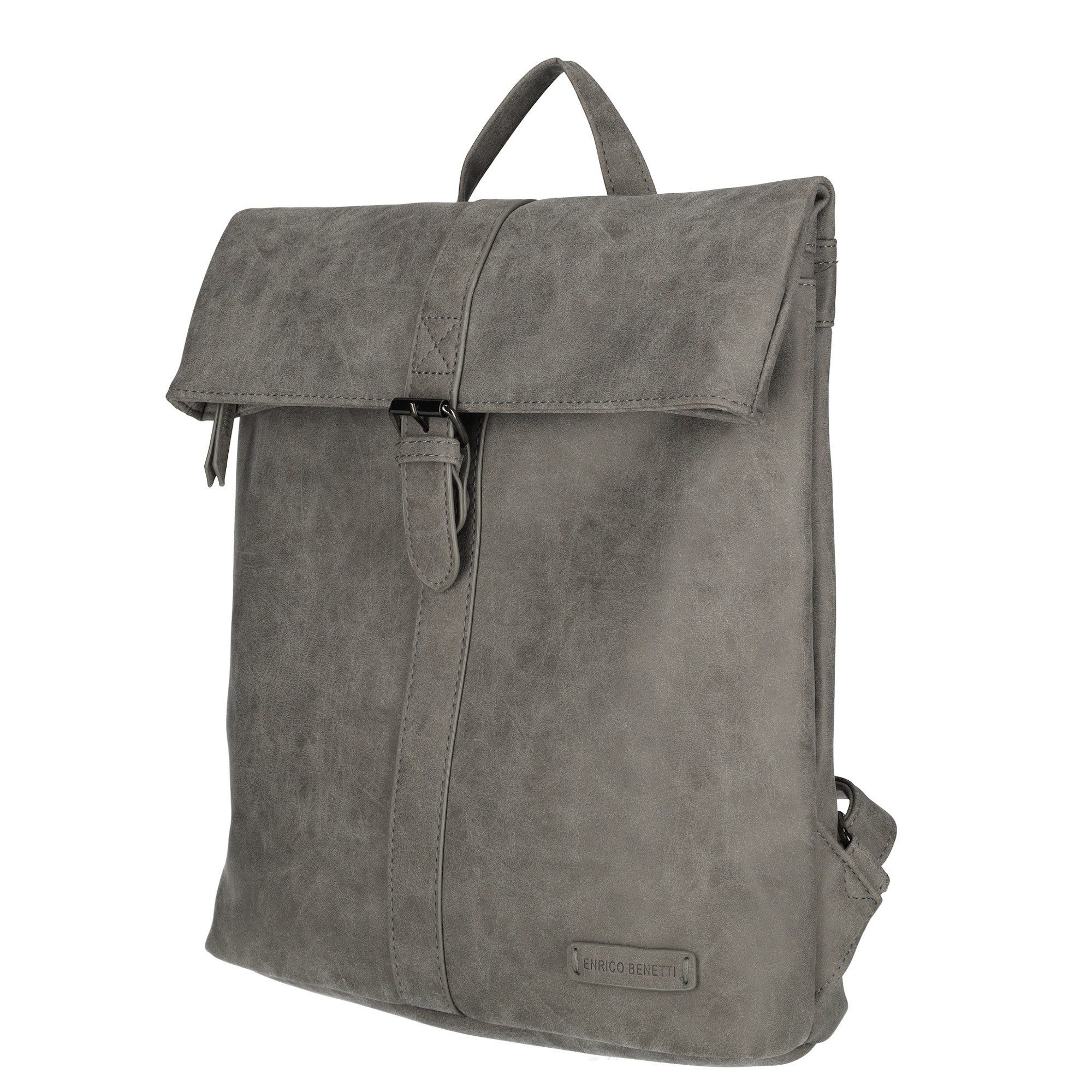 Christian Wippermann Cityrucksack Großer Roll up Rucksack Fahrradrucksack Leder Optik (1 tlg, 1-tlg), Kurier Rollup Bag
