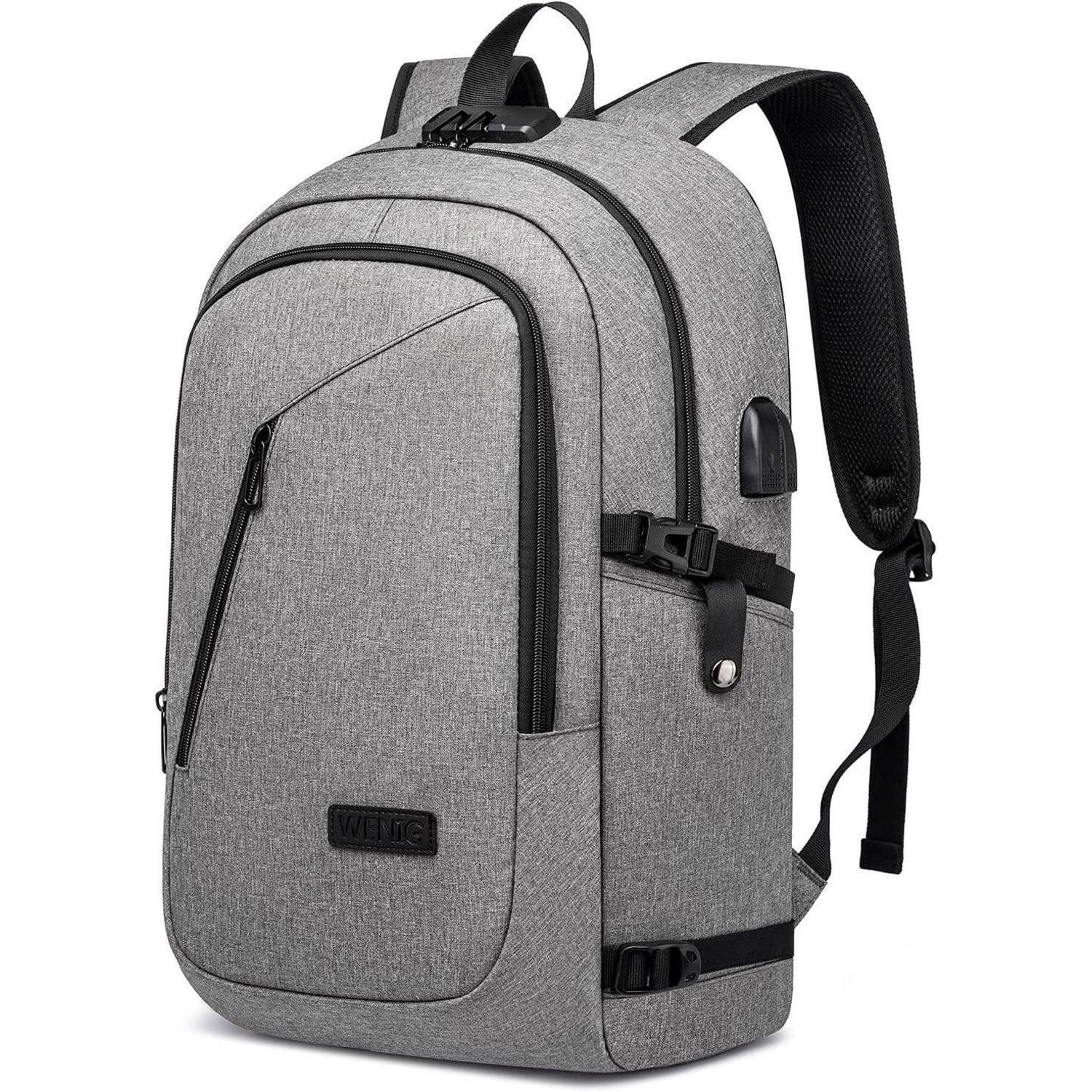 LuxusKollektion Laptoprucksack Laptop Rucksack Herren USB Ladeanschluss 17.3 inch Grau