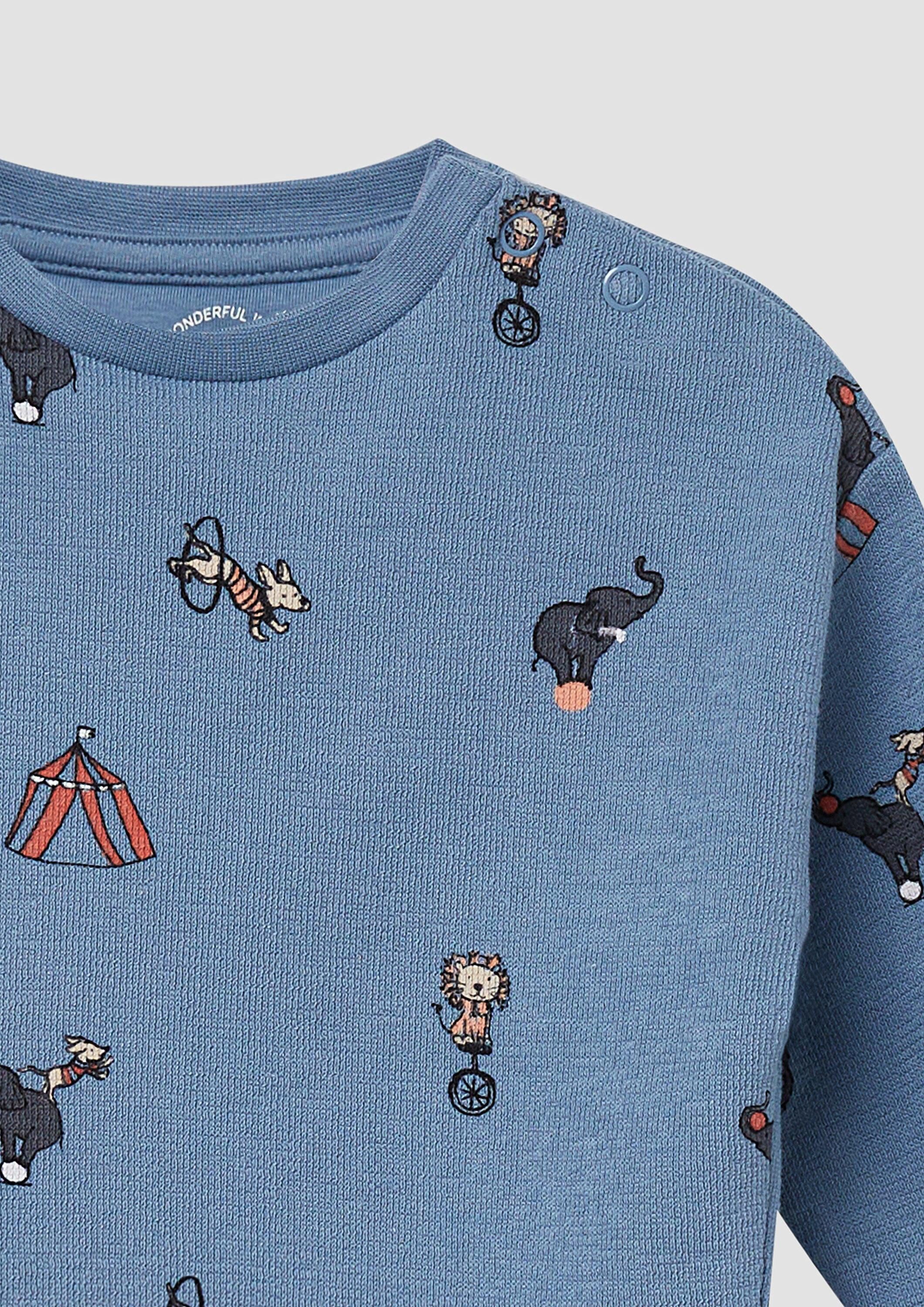 s.Oliver Sweatshirt Sweatshirt Sweatshirt mit All-over-Print aus Strukturjersey