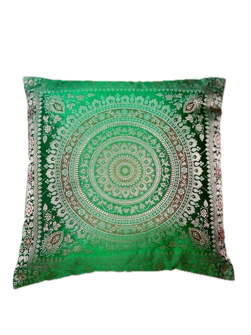 Ruwado Kissenbezug - Handgefertigt Dekokissen aus Indische Banarasi Seide - 40cmx40cm, "Handgewebt und Handgenäht aus Indien"