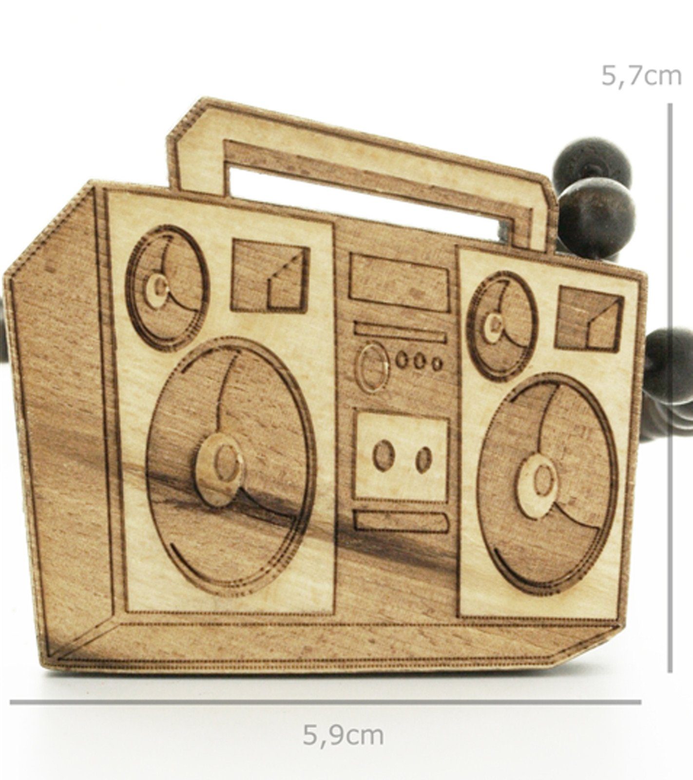 WOOD FELLAS Halsband WOOD FELLAS Hals-Kette Braun modischer Hals-Schmuck Boom Box Holz-Schmuck