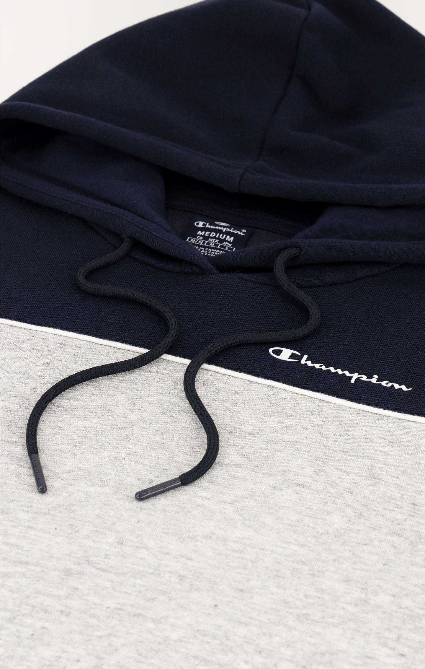 Farbblockoptik blau Pullover Champion Fleece-Kapuzenpullover mit Hoodie