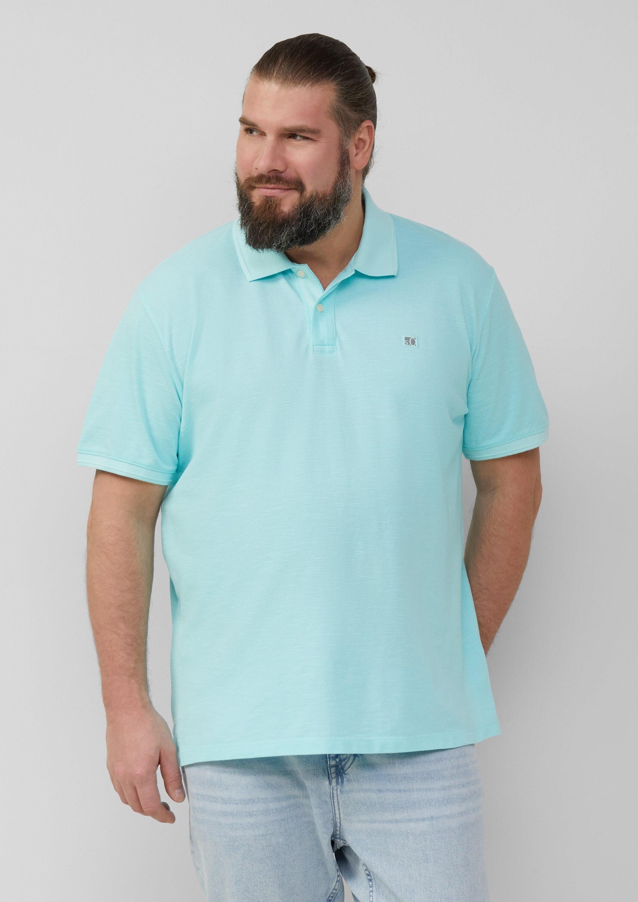 s.Oliver Kurzarmshirt Polo-Shirt Poloshirt mit kleinem Labelpatch