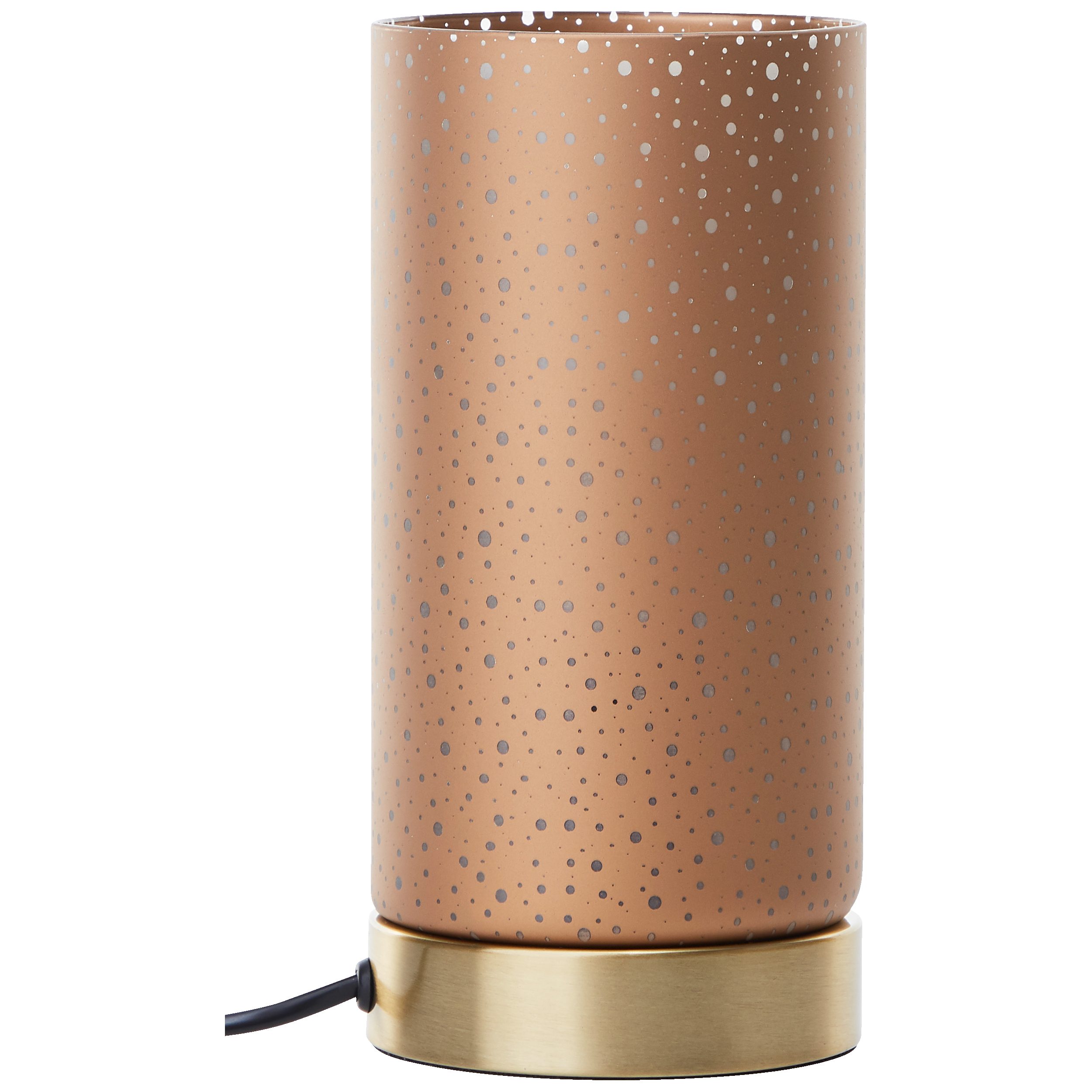 Lightbox Tischleuchte, ohne Leuchtmittel, Tischleuchte Lampe in messing gebürstet mit Lichteffekt Glas Ø 11 cm