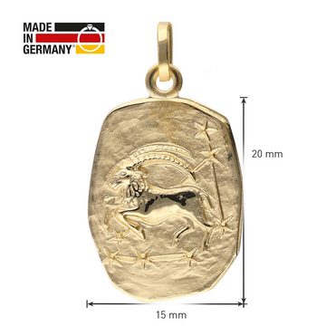 trendor Panzerkette Steinbock Sternzeichen Gold 333 mit vergoldeter Silberkette