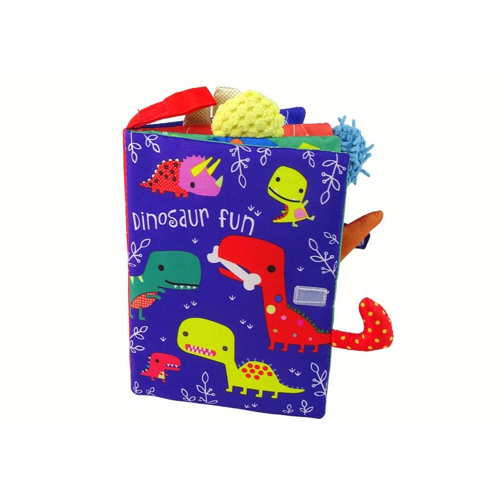 LEAN TOYS Stoffbuch Fühlbuch Babybuch Dinosaurierbuch (Spar-Set, 1-St., 19 x 21 x 2 cm weich), 8 Seiten, Klettverschluss, Fühlelemente, ab 0 Jahren