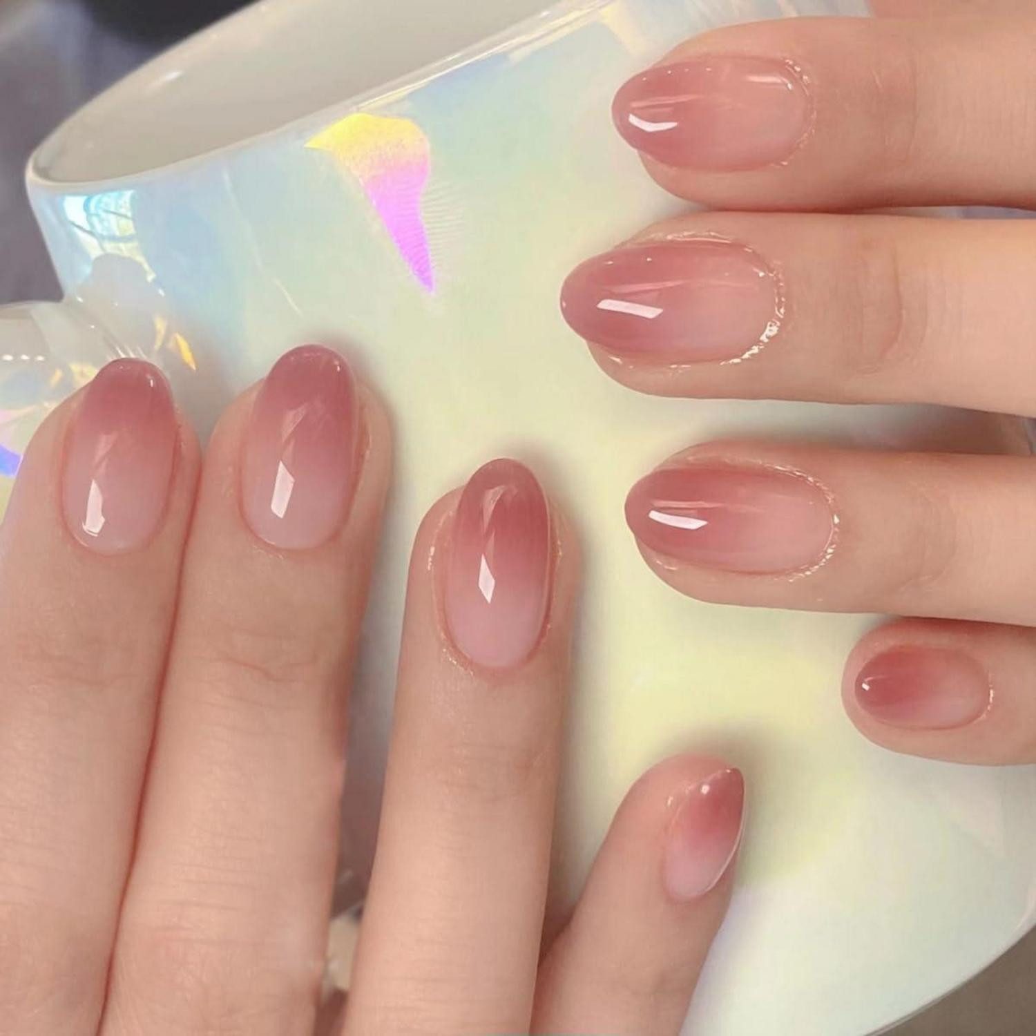 LuxusKollektion Kunstfingernägel Künstliche Nägel 24 Stück Pink Mandel Aufklebbar 11pink&solid4