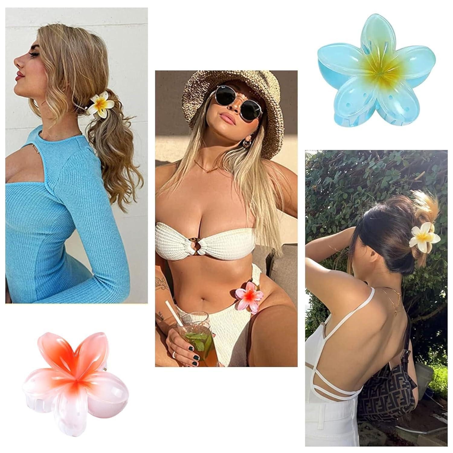 LuxusKollektion Haarspange 6er Set Blumen-Haarspangen in Blütenform aus Acryl - Rutschfest