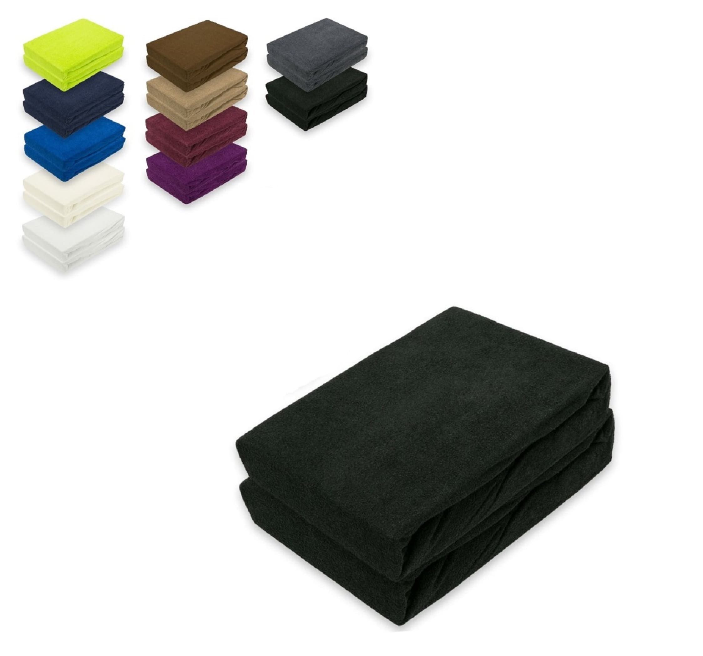 EXKLUSIV HEIMTEXTIL Spannbettlaken Doppelpack Frottee Spannbettlaken 90 - 100 x 200 cm, Frottee, Gummizug: rundum, (2 Stück)