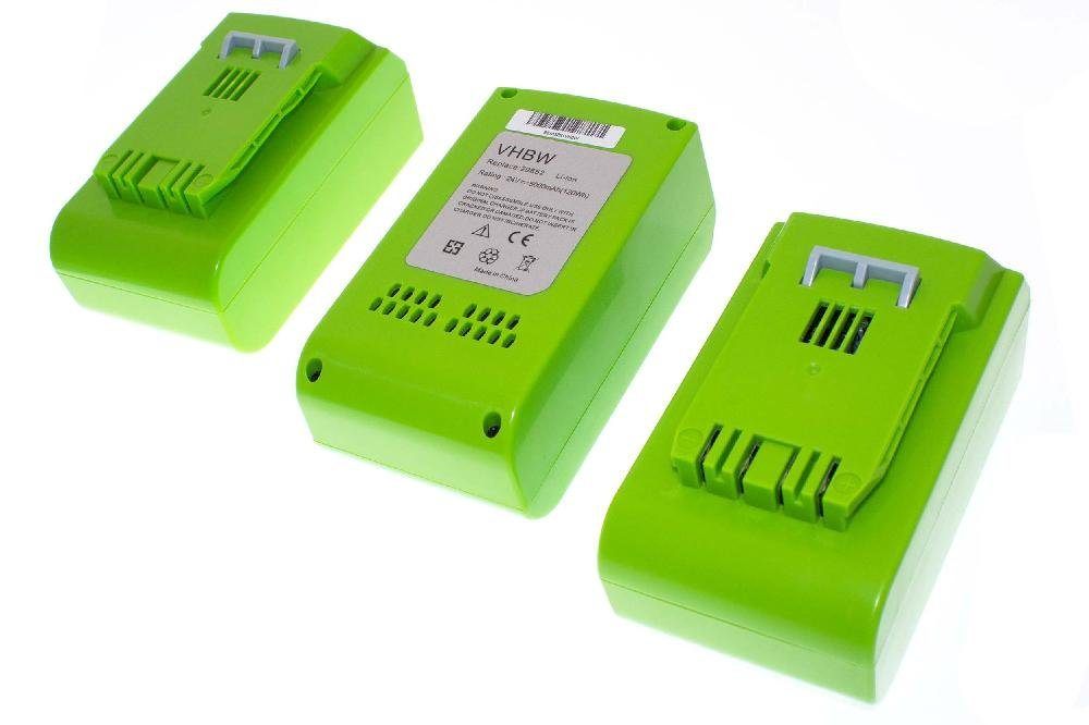 vhbw kompatibel mit Greenworks 2200107, 2200207, 2100007, 2100107, 2200007 Akku Li-Ion 5000 mAh (24 V)