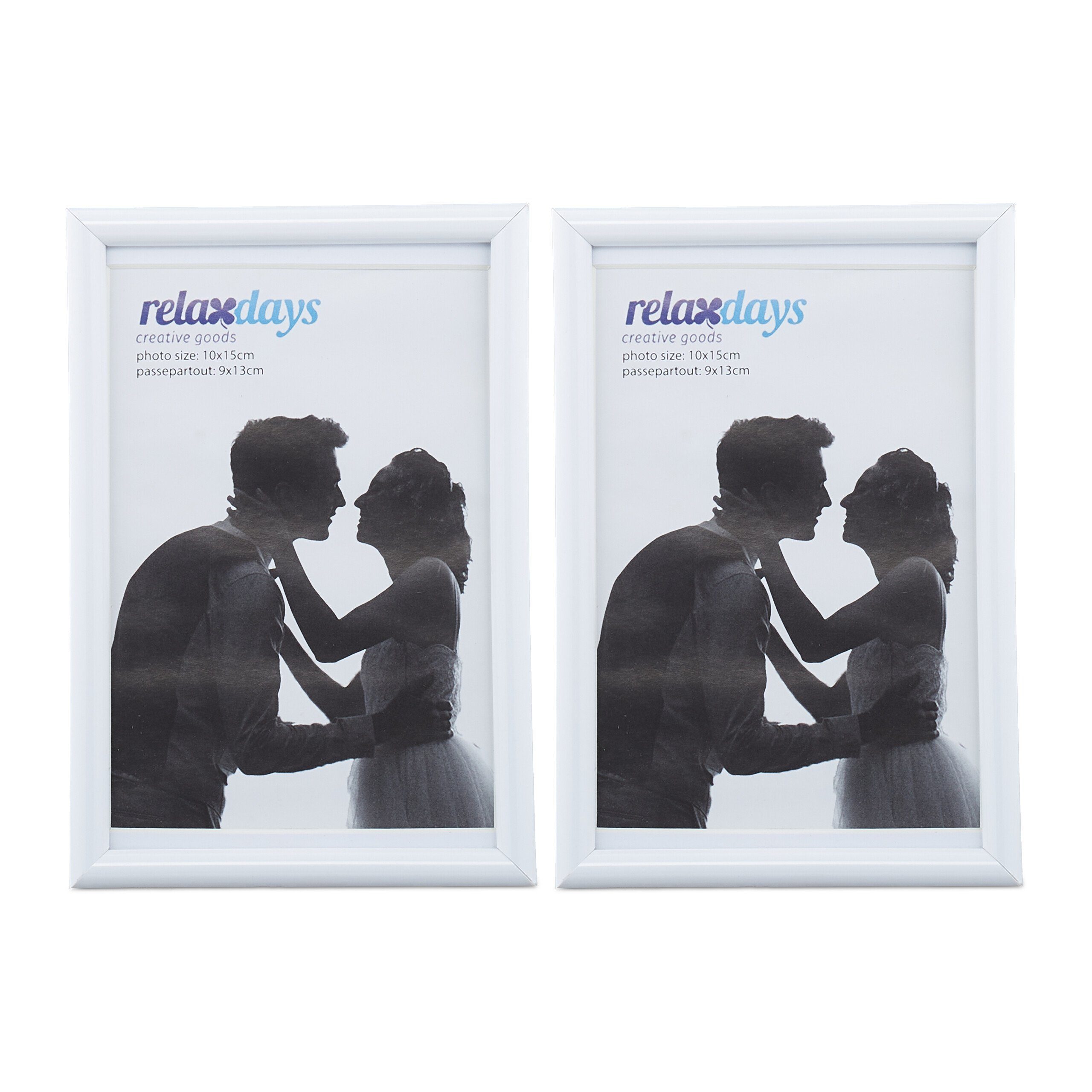 relaxdays Bilderrahmen 10 x Bilderrahmen 10 x 15 cm weiß