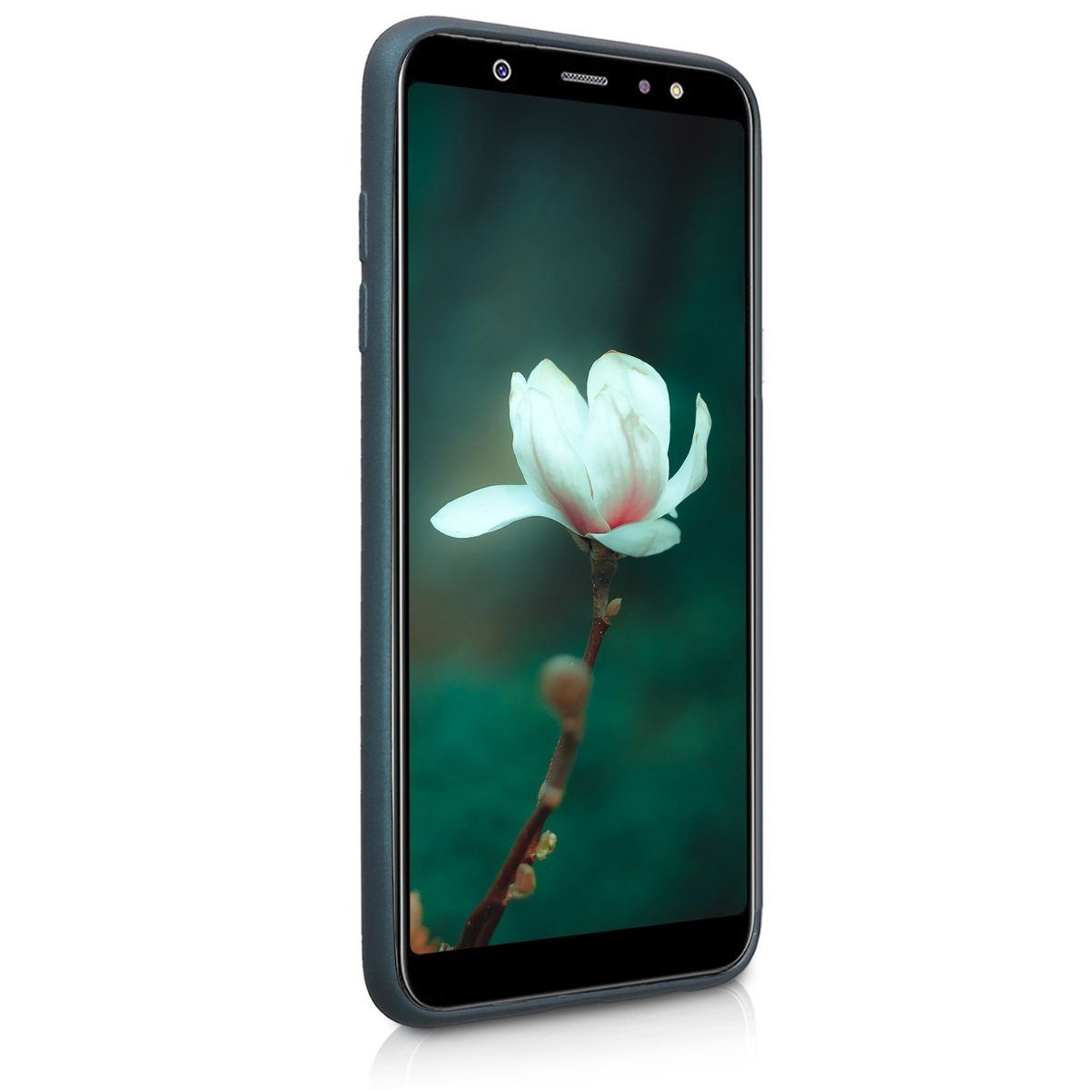 kwmobile Handyhülle Handyhülle für Samsung Galaxy A6+/A6 Plus (2018) Hülle, Silikon Case metallisch schimmernd - Schutzhülle Cover