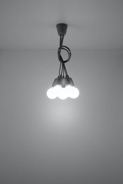Licht-Erlebnisse Pendelleuchte NESSA, ohne Leuchtmittel, Hängelampe Grau Tiefe bis 90cm 5-flmg Wohnzimmer Jugendzimmer Büro