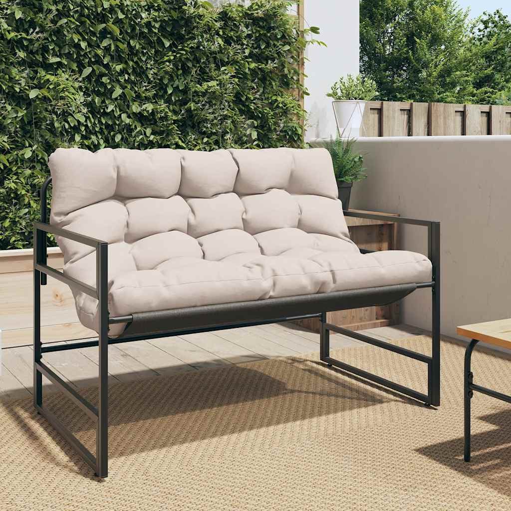 vidaXL Gartenbank Gartenbank mit Kissen Taupe 113 cm Stahl (1-St)