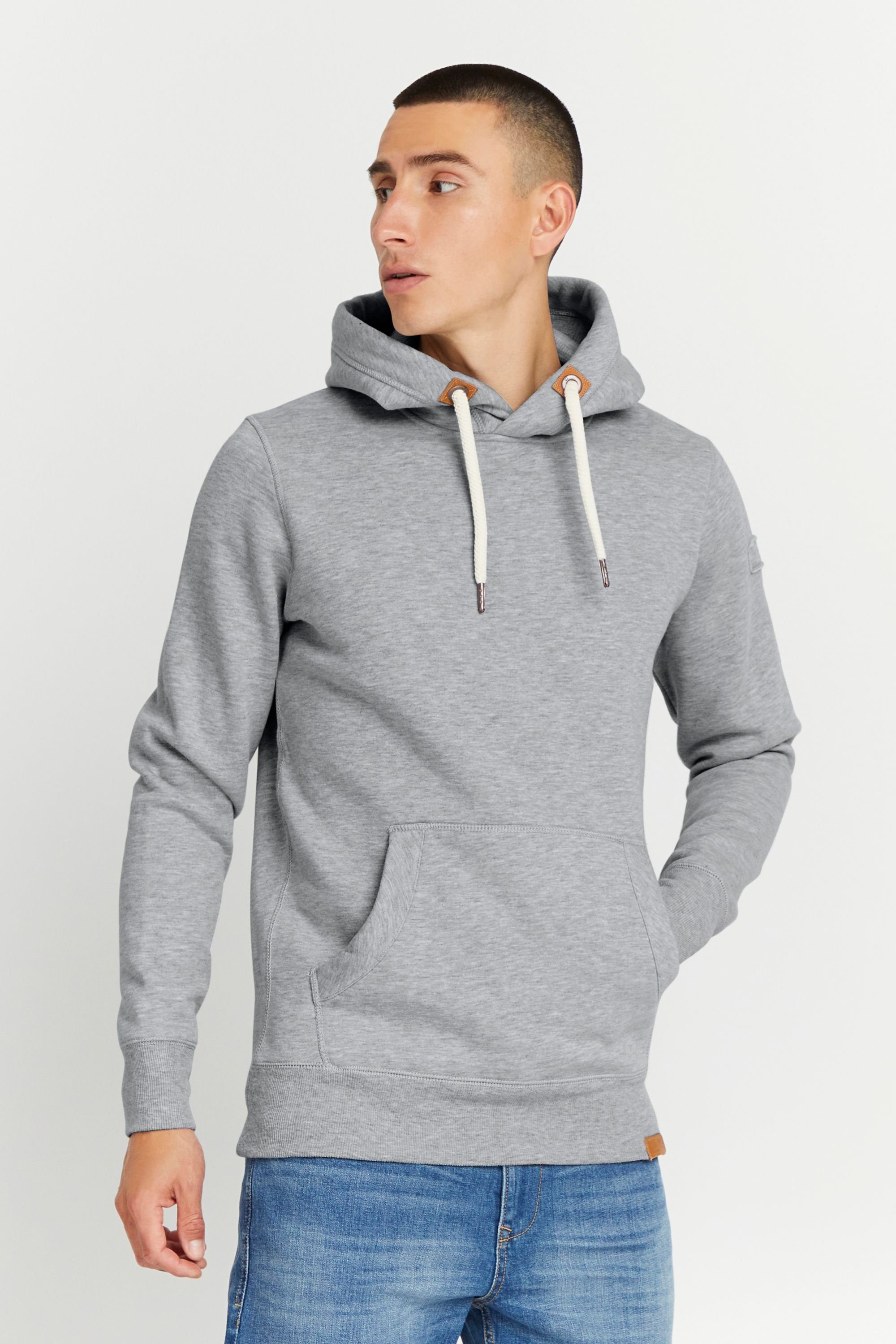 Solid Hoodie Kapuzensweatshirt Melange Kängurutasche mit Light (8242) SDTripHood Grey